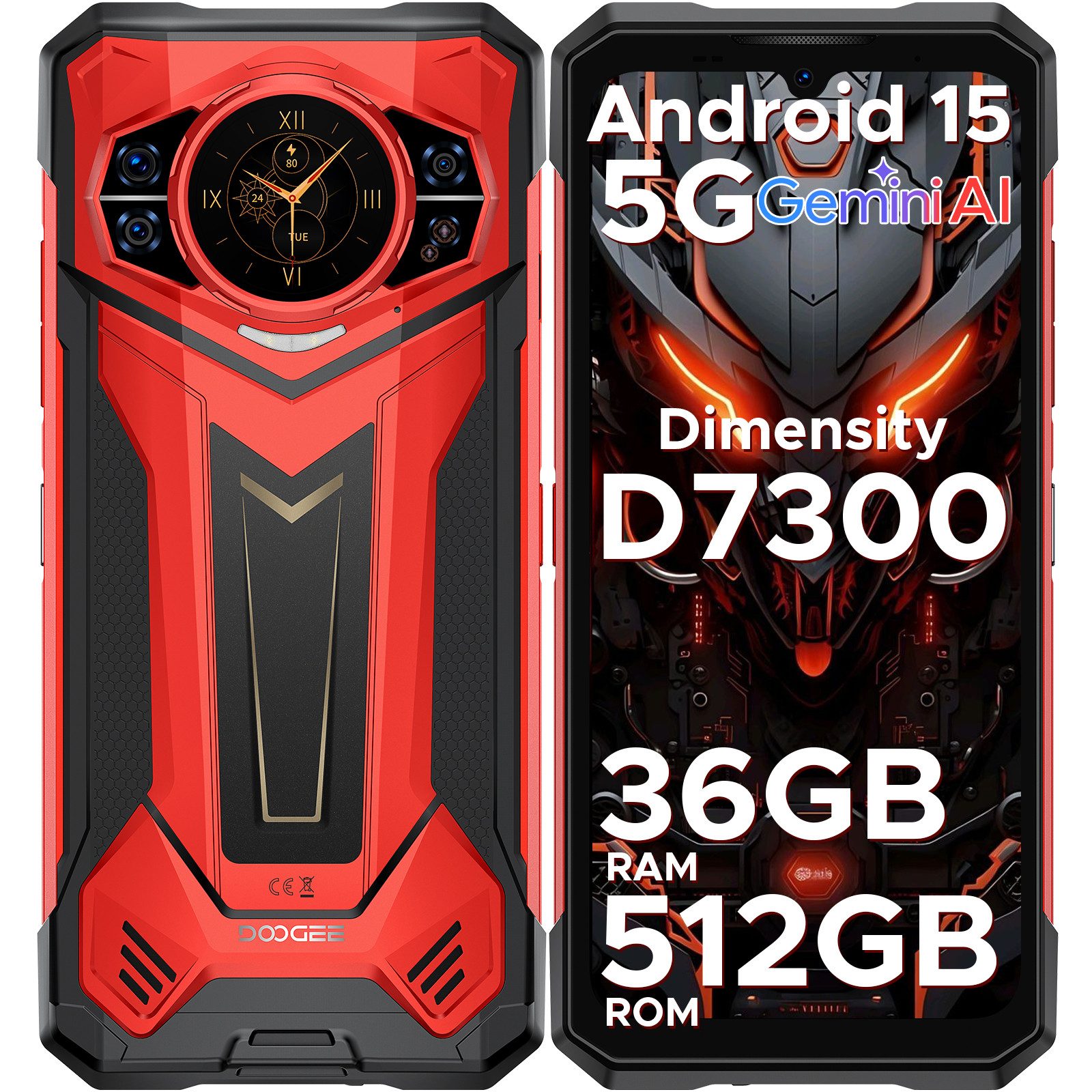 DOOGEE 200 PLUS 5G Android 15 Rugged Baustellenhandy Outdoor Smartphone (6.72 Zoll, 512 GB Speicherplatz, 100 MP Kamera, 36GB+ 512GB/2TB TF, 10800mAh, 100 MP+ 32 MP, NFC, Dual-SIM, WiFi6E)