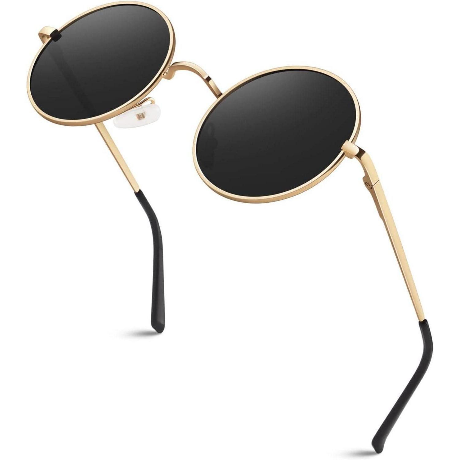 LuxusKollektion Retrosonnenbrille Retro Sonnenbrille Rund Hippie Polarisiert UV400 Metallrahmen