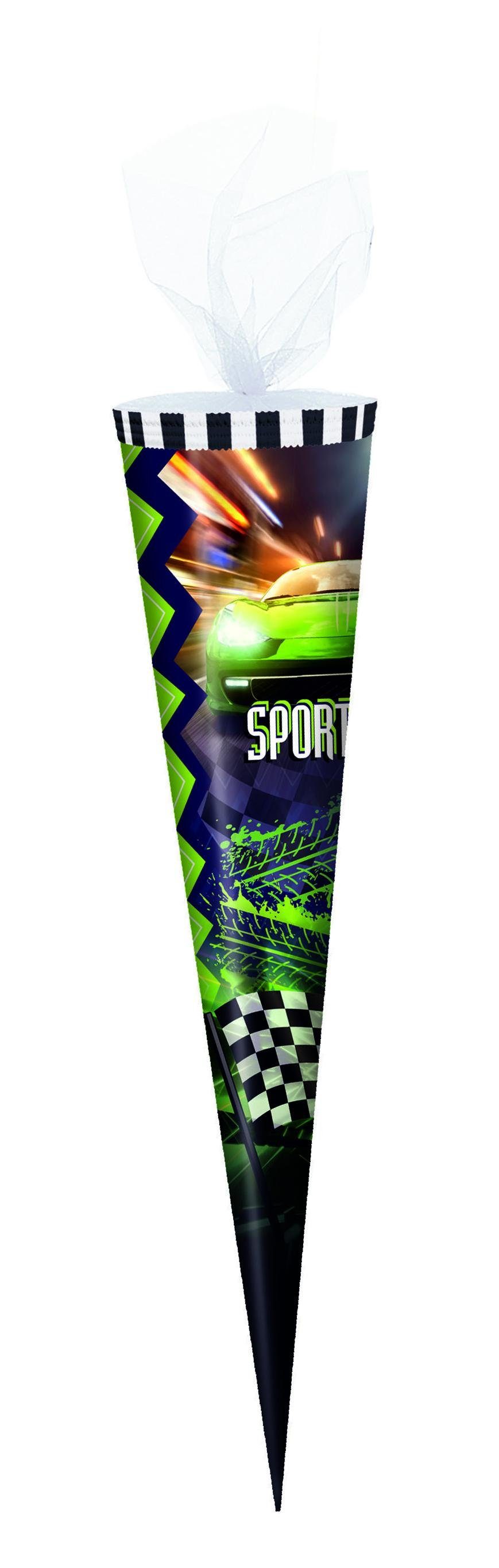 Verpackungsmittel GmbH Markneukirchen Schultüte Schultüte / Zuckertüte / 50cm / rund / "Sportcar"