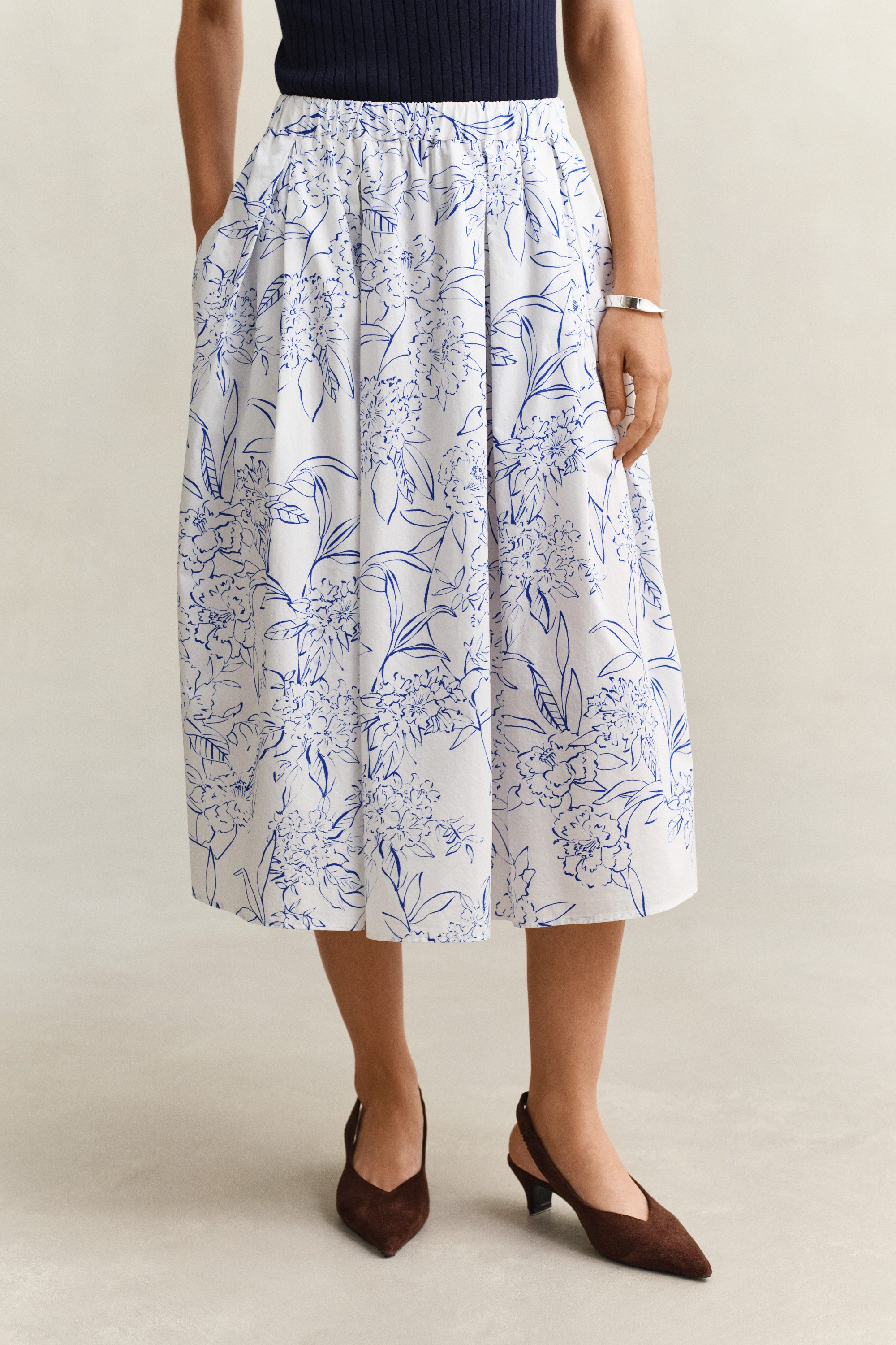 Gant Midirock FLORAL PRINT PULL ON SKIRT geblümt, mittlere Leibhöhe