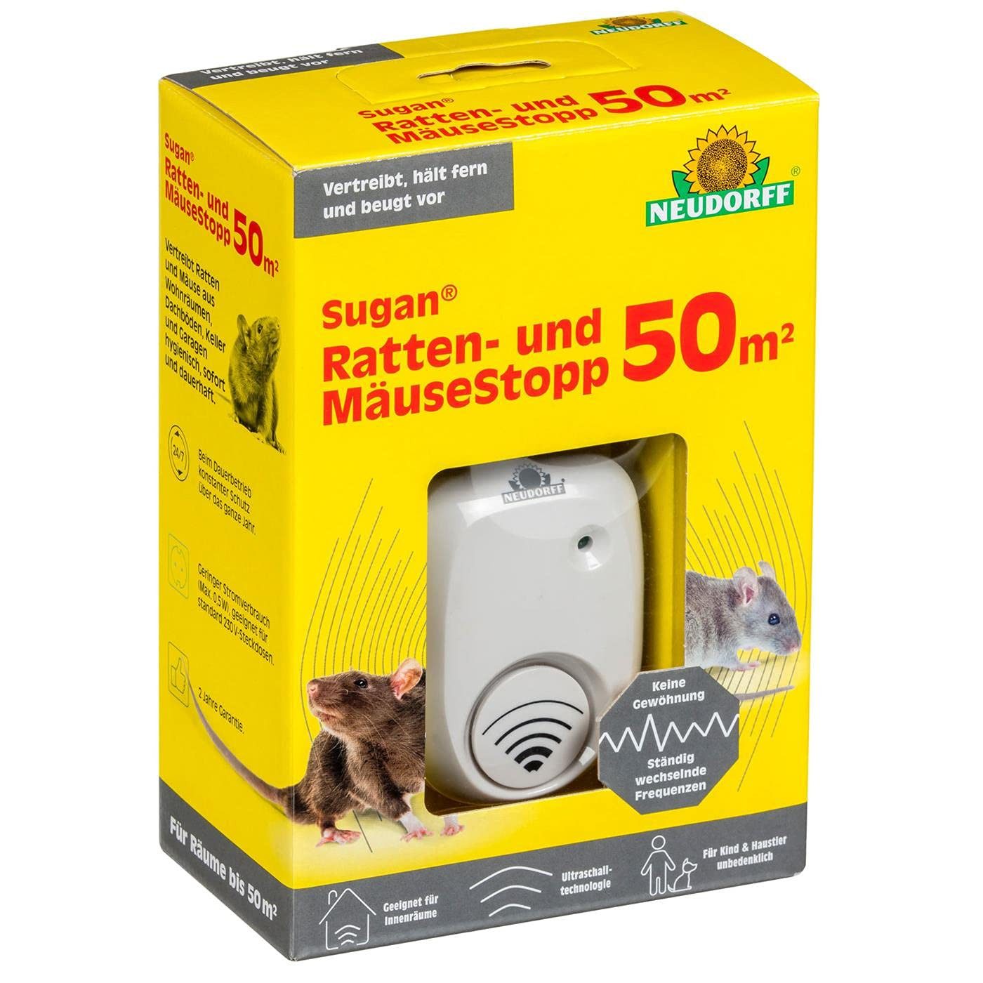 Neudorff Ultraschall-Tierabwehr Sugan Ratten- und MäuseStopp (für 50 m) 1 S günstig online kaufen