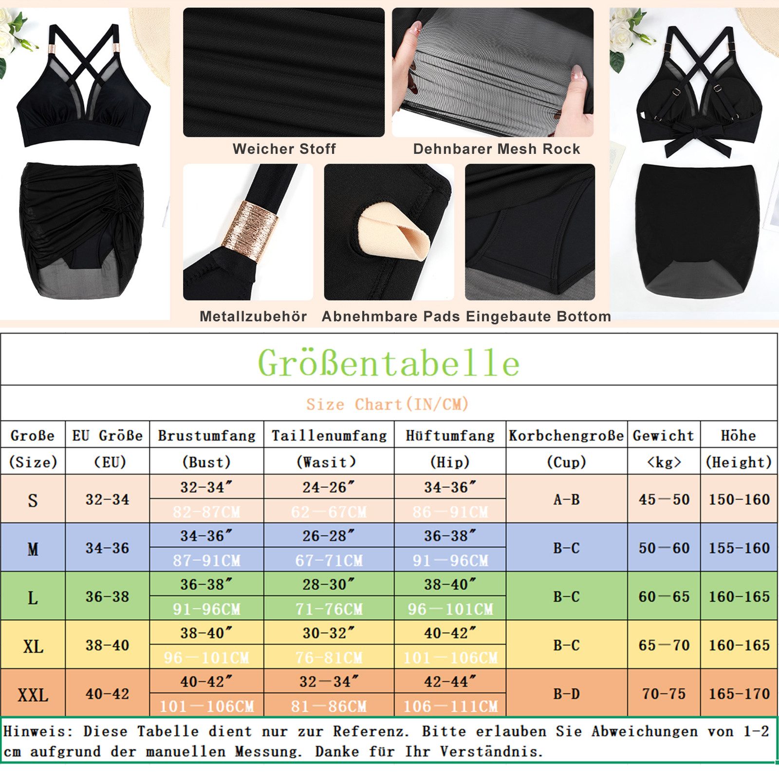 HOMELIVE Badeanzug Bügel-Bikini Damen High Waisted günstig online kaufen