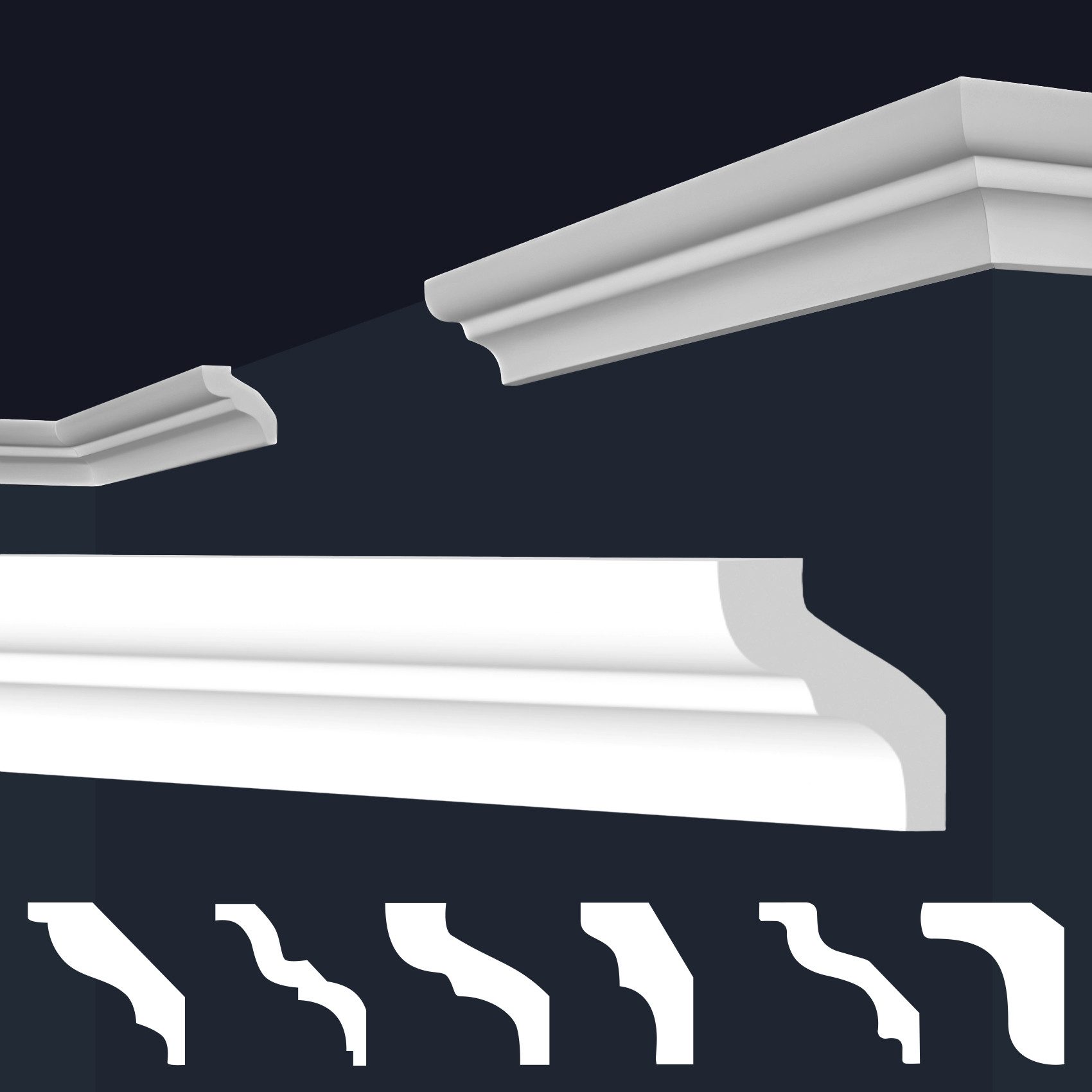 marbet design Stuckleiste E-6, 50 Meter / 25 Leisten, XPS Styropor weiß - D günstig online kaufen