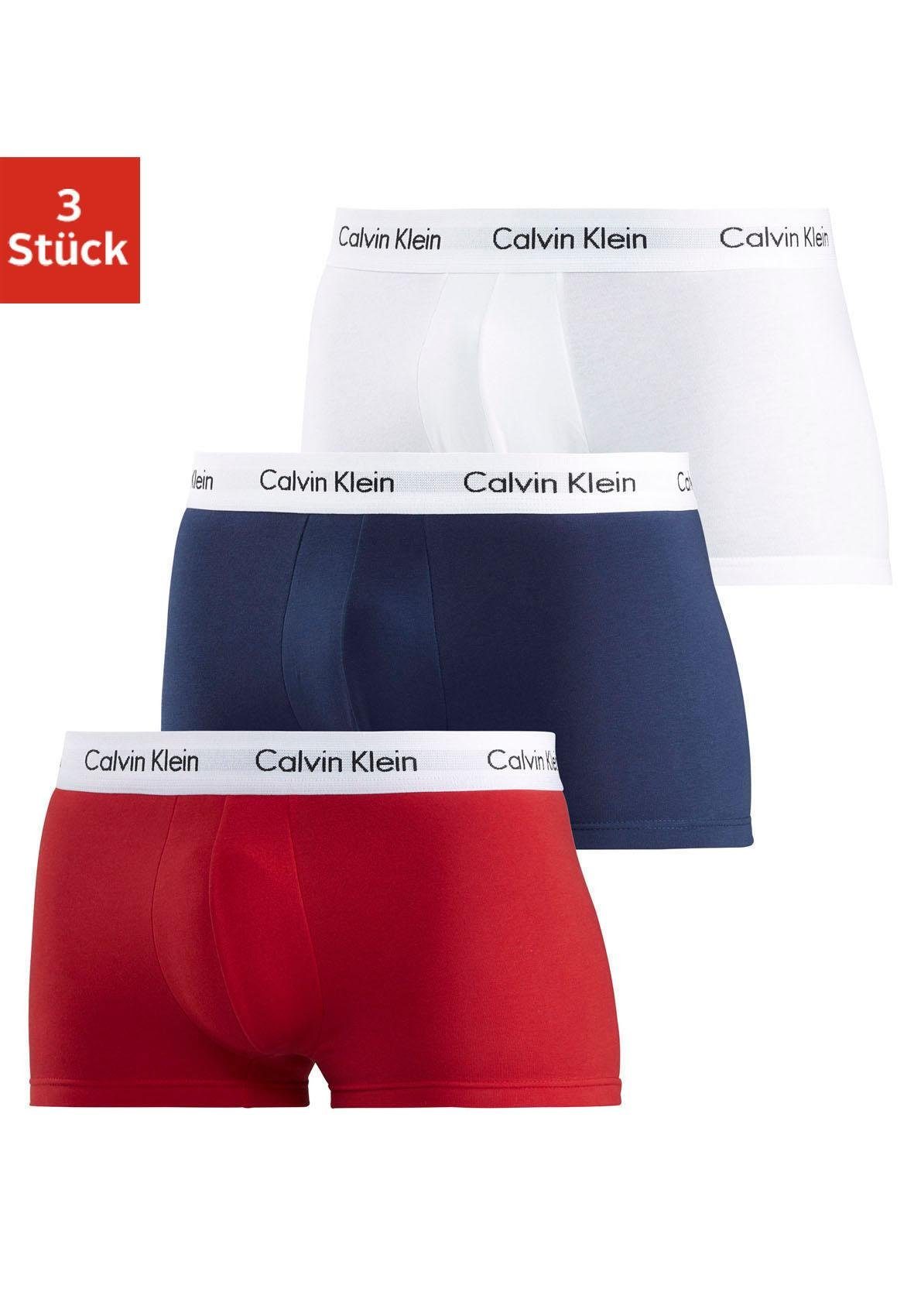 Calvin Klein Underwear weißem Hipster Webbund rot (3-St) mit weiß, marine