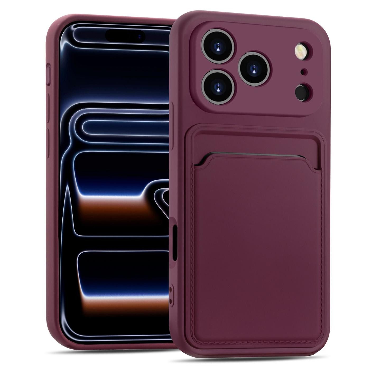 CoolGadget Handyhülle Card Case Handy Tasche für Apple iPhone 17 Pro Max 6,9 Zoll, Silikon Schutzhülle mit Kartenfach für iPhone 17 Pro Max Hülle