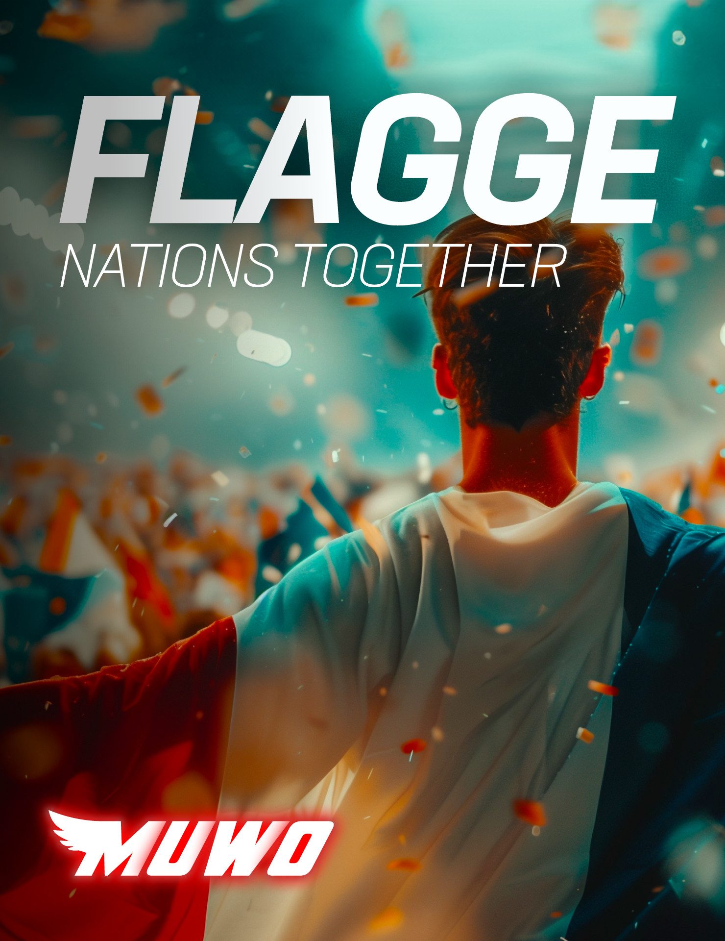 MUWO Flagge "Nations Together" Flaggen 90 x 150 cm, doppelter Saum an den Rändern für hohe Reißfestigkeit