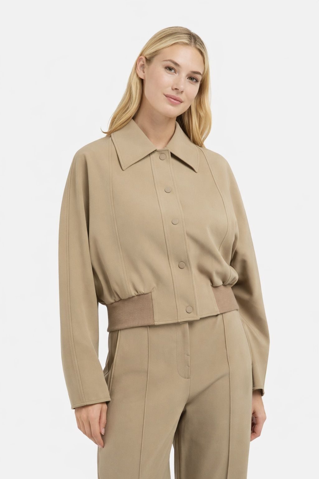 YAYA Sommerjacke Kurze Jacke mit geripptem Saum