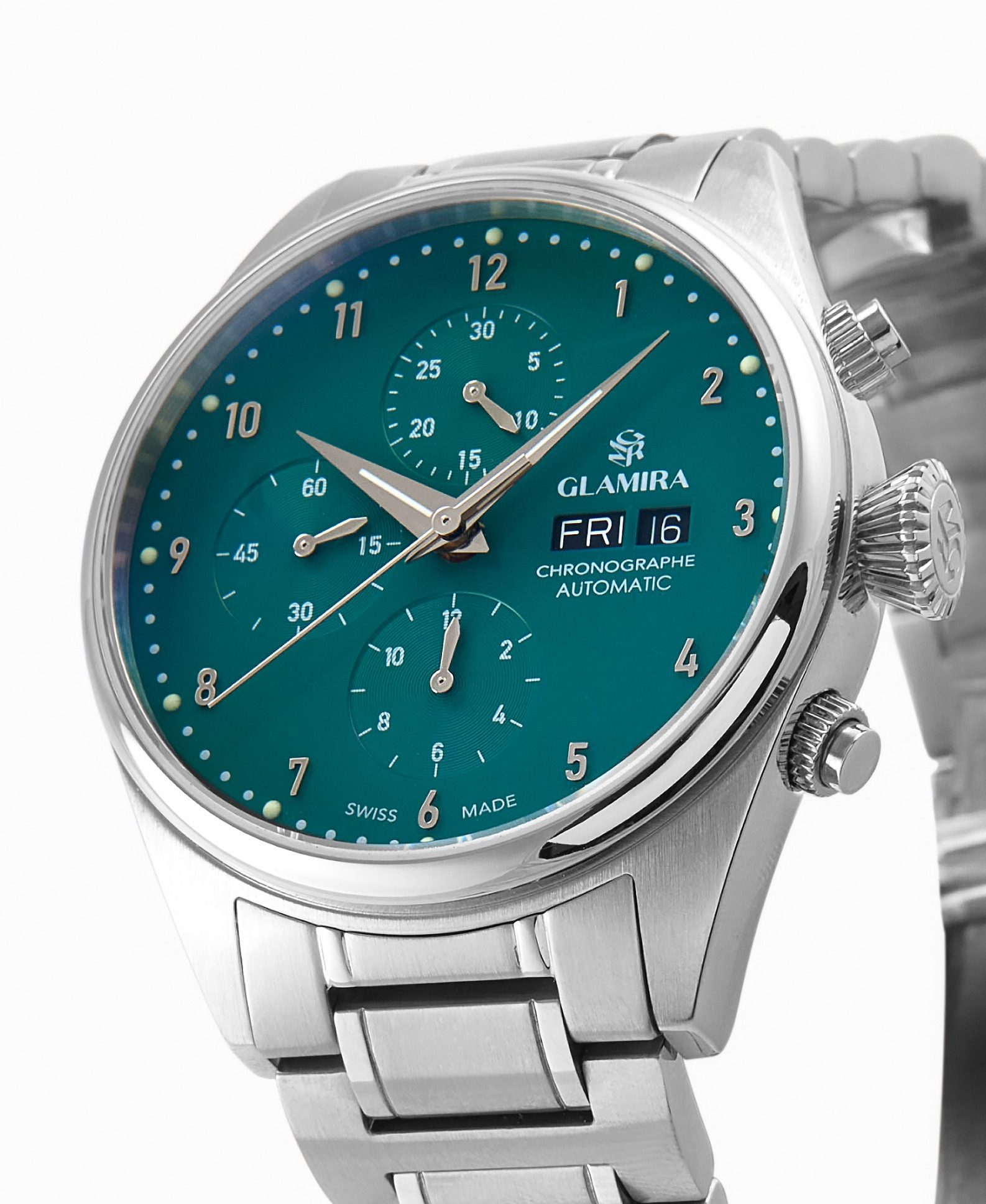 GLAMIRA Luxusuhr GLAMIRA Elaren Automatikuhr Blau-Grün Elaren, (1-tlg), Leuchtzeiger