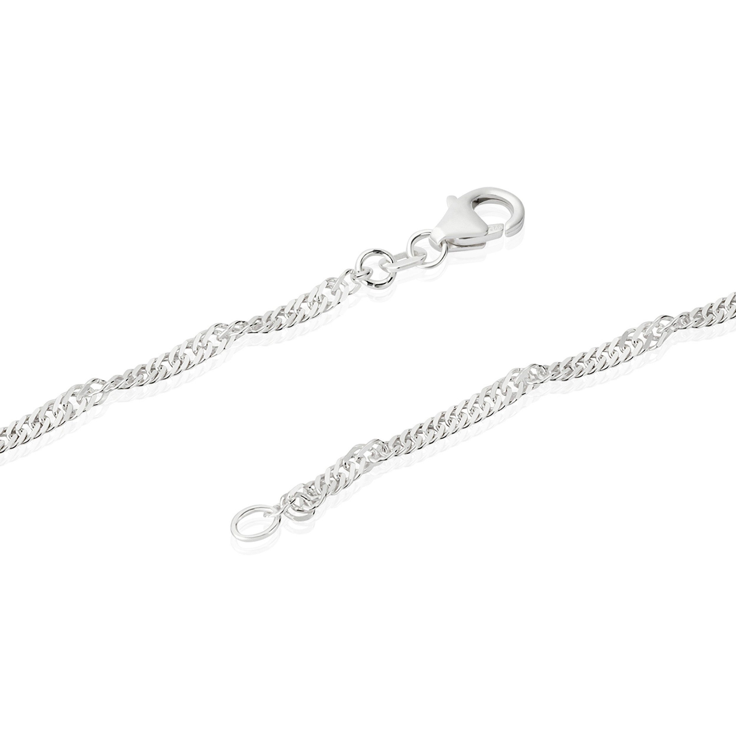 NKlaus Silberkette Echte 925er Sterlingsilber Singapur Kette Gedreht 42cm 3 günstig online kaufen