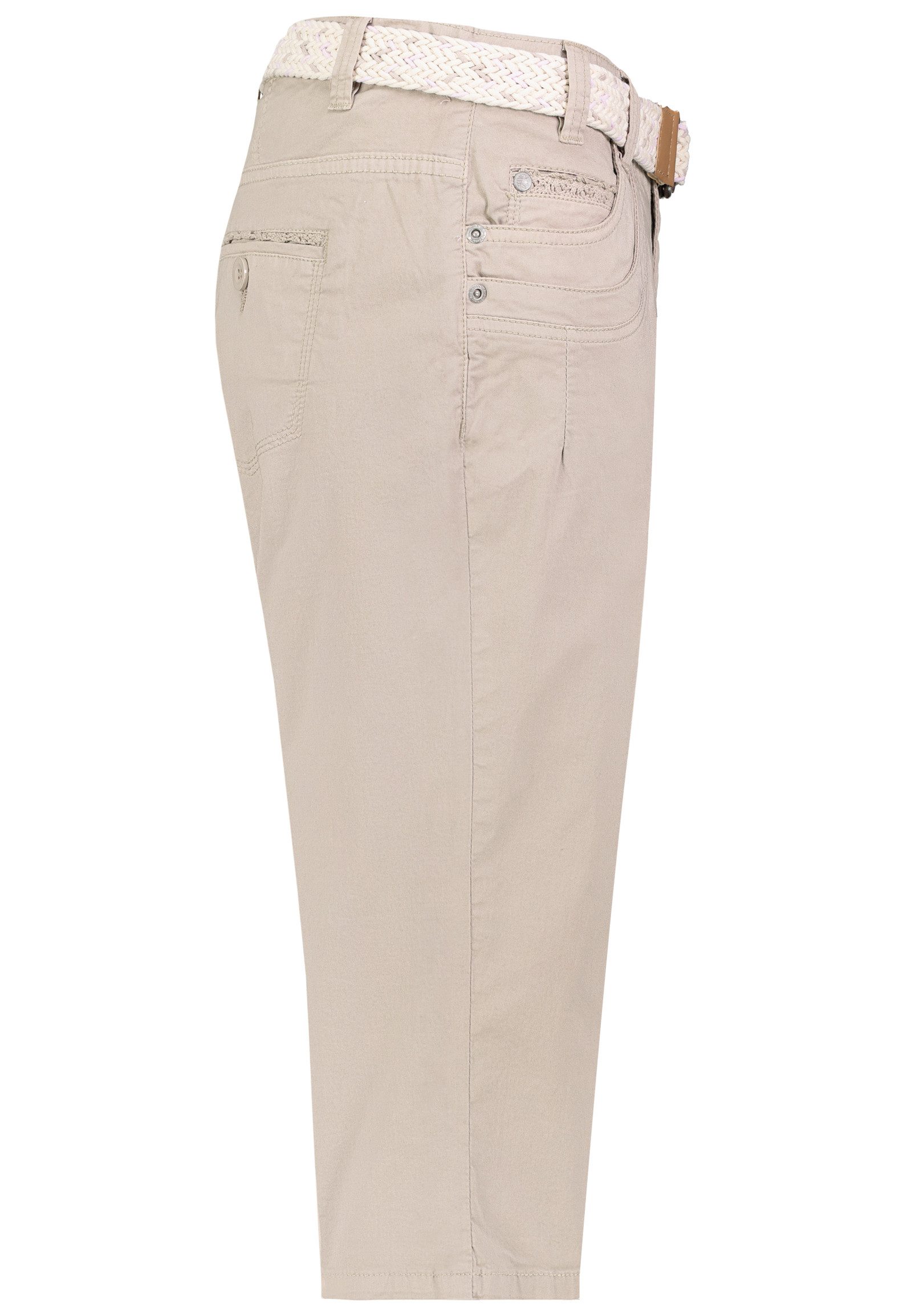 SUBLEVEL Caprihose Flexible Stretchqualität Komfortabler Sitz Alltag Fit für Damen (1-tlg) Baumwolle Normal Fit Einfarbig atmungsaktiv Reißverschluss