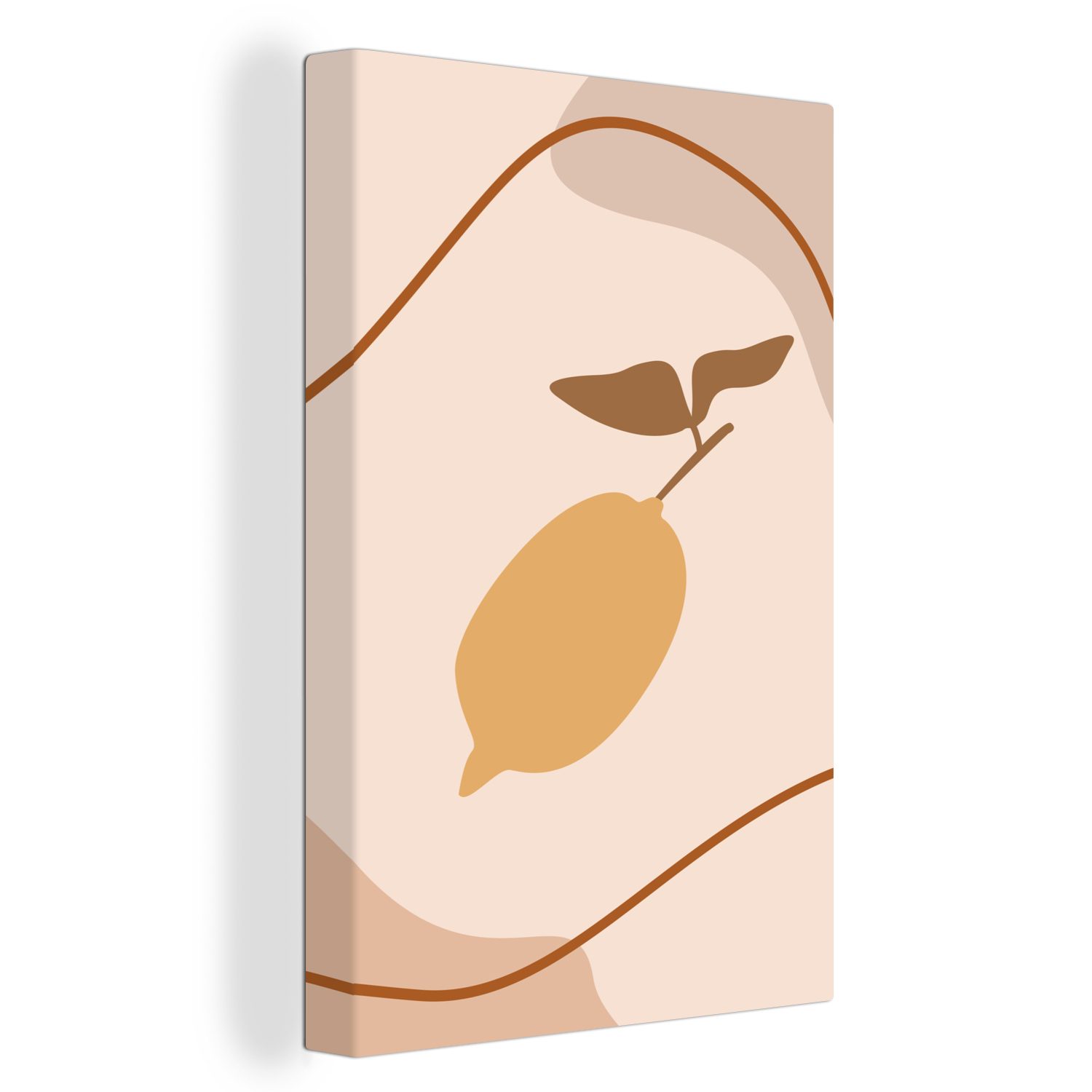 OneMillionCanvasses® Leinwandbild Sommer - Zitrone Zackenaufhänger, 20x30 - inkl. bespannt Leinwandbild cm St), Pastell, Gemälde, (1 fertig