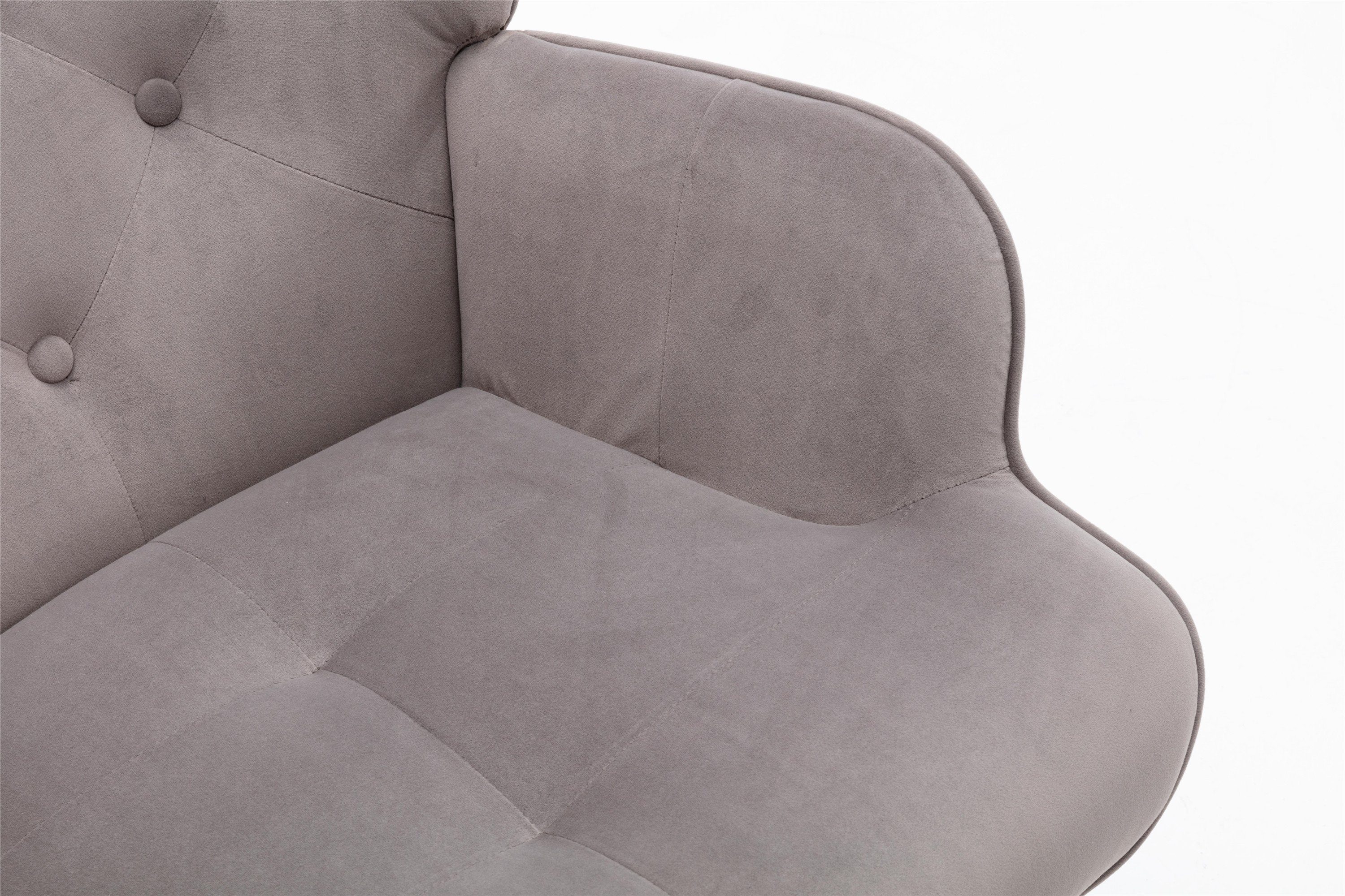 Odikalo Loungesessel gepolstert mehrfarbig Grau Samt Freizeitstuhl Akzentstuhl Einzelstuhl