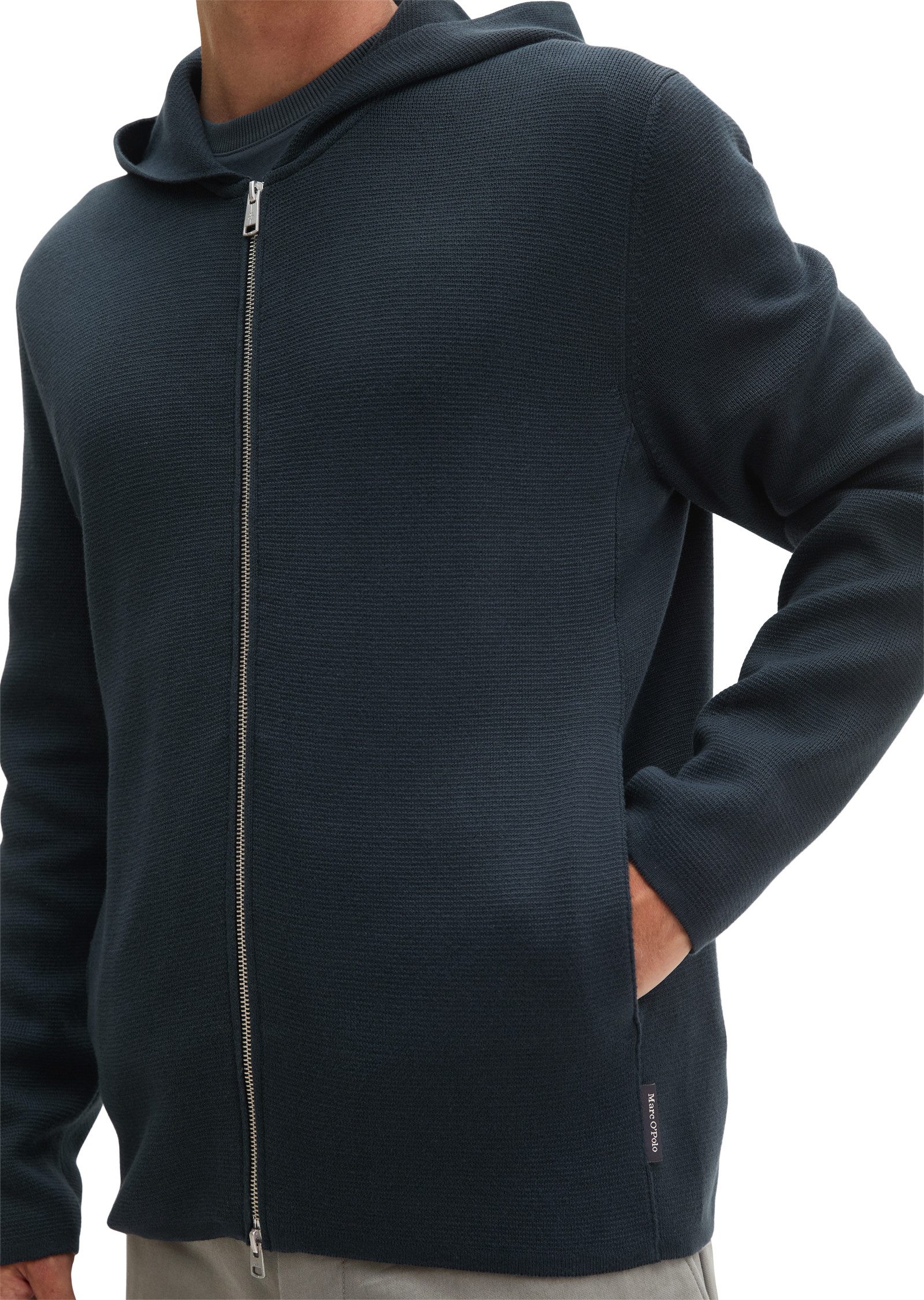 Marc O'Polo Kapuzenstrickjacke aus Bio-Baumwolle, Regular Fit – Bild 2 von 5