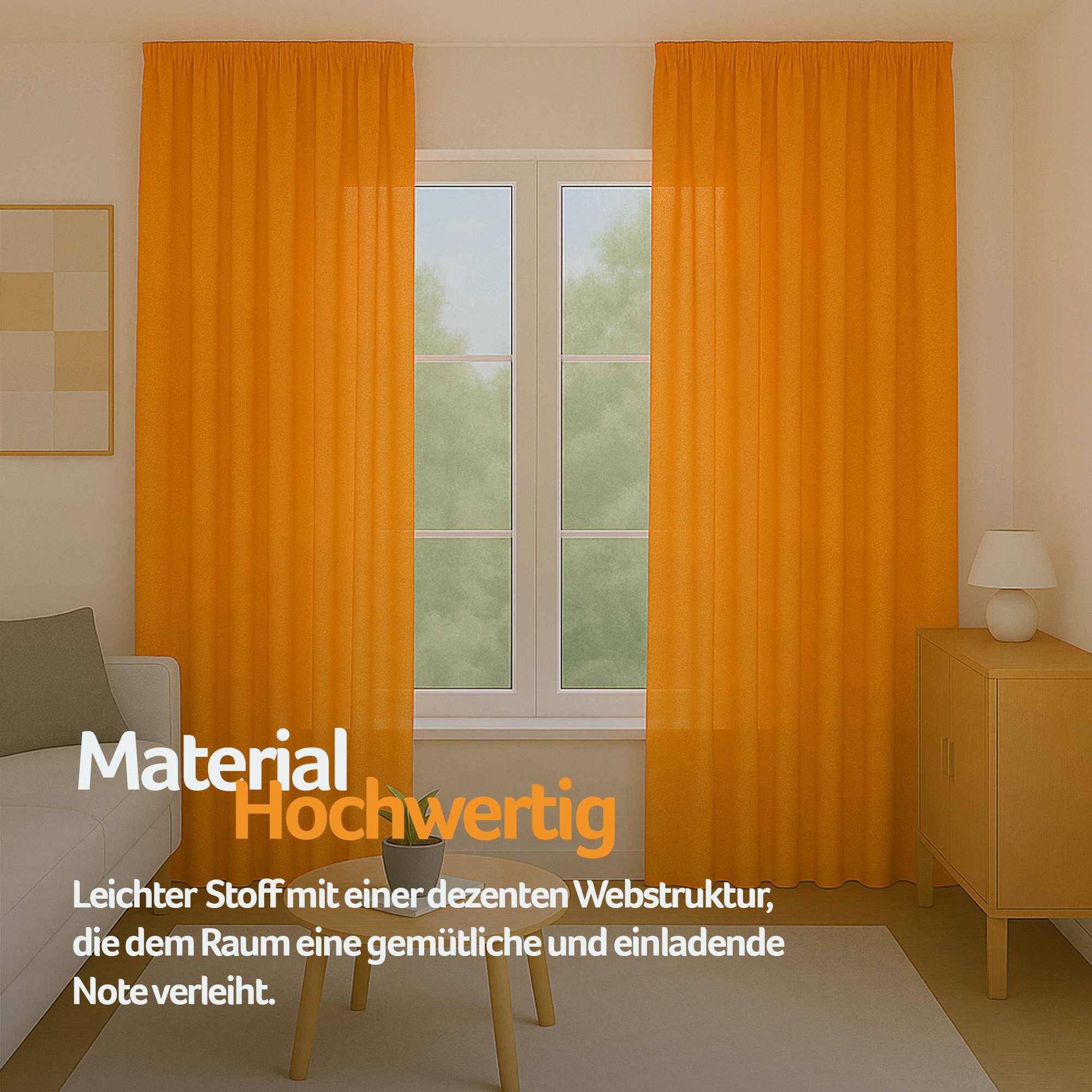 Bestlivings Gardine "Ellen" mit Universalband (2 St), Kräuselband, blickdicht, in moderner Satin-Optik, einfarbig, modern, waschbar bei 30°C – Bild 2 von 5