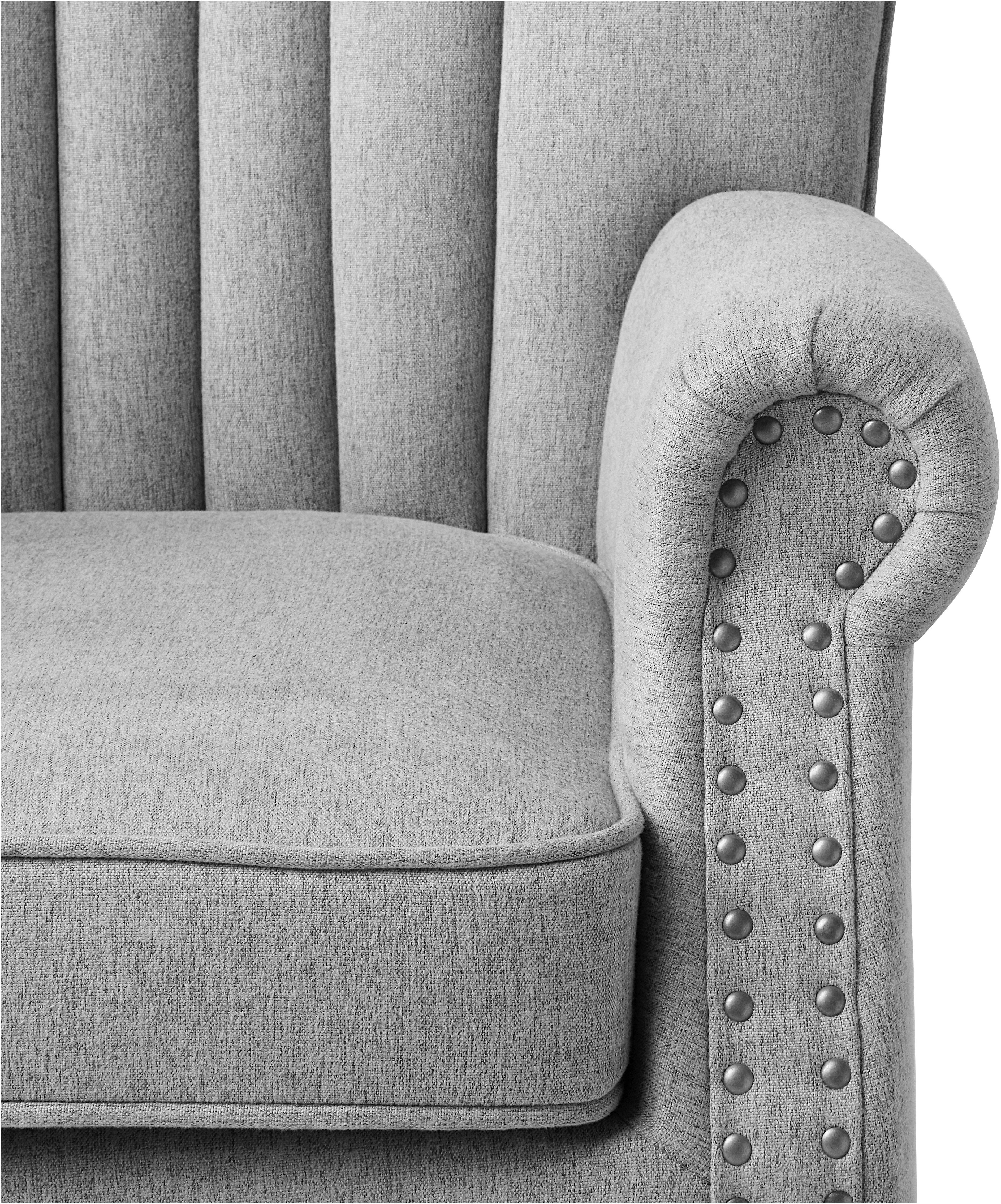 ATLANTIC home collection Sessel TONI, modern mit Nieten und hoher Rückenlehne