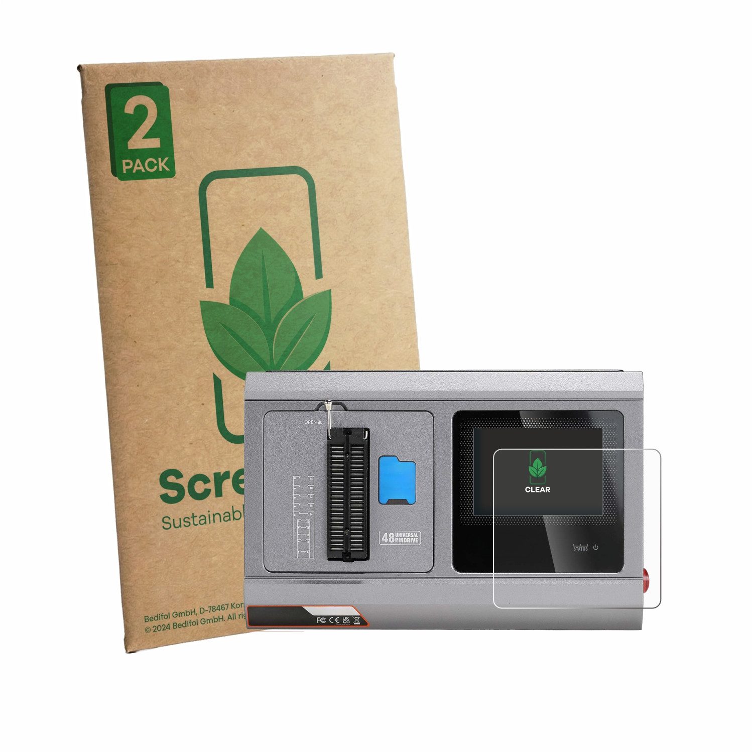 ScreenLeaf Displayschutzfolie Schutzfolie für Xhorse Multi-Prog, 2 Stück, nachhaltiger Displayschutz Schutz Folie Klar Transparent