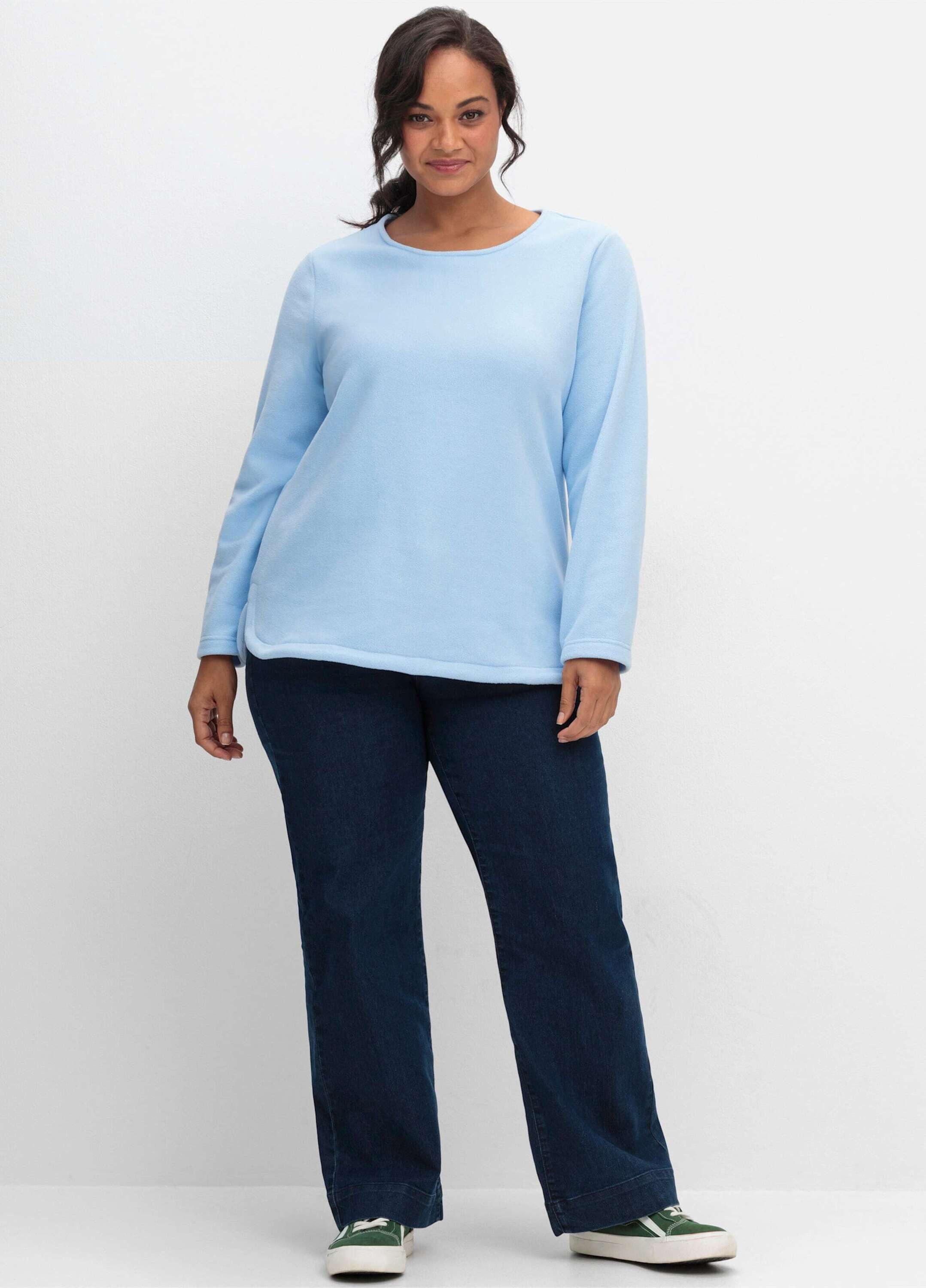 Sieh an! Fleeceshirt Fleece-Shirt Langarm Länge ca. 70 cm
