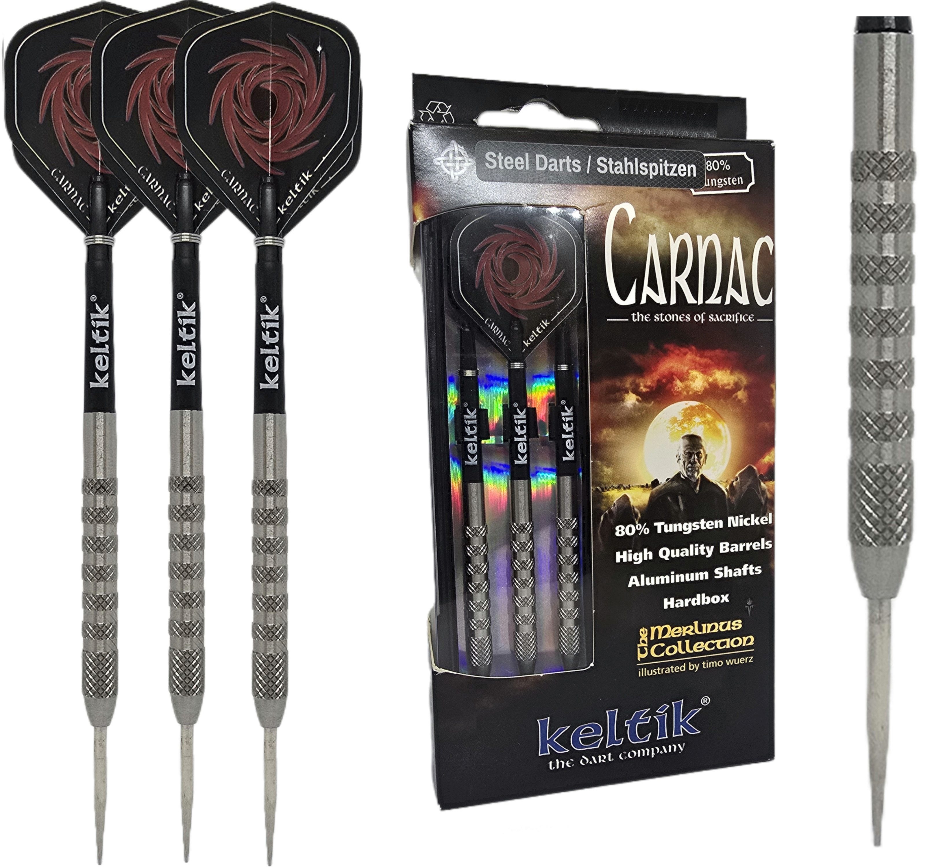Keltik Dartpfeil Steeldart Steel Dart Pfeile Keltik Carnac in 24g + 26g - 80% Tungsten