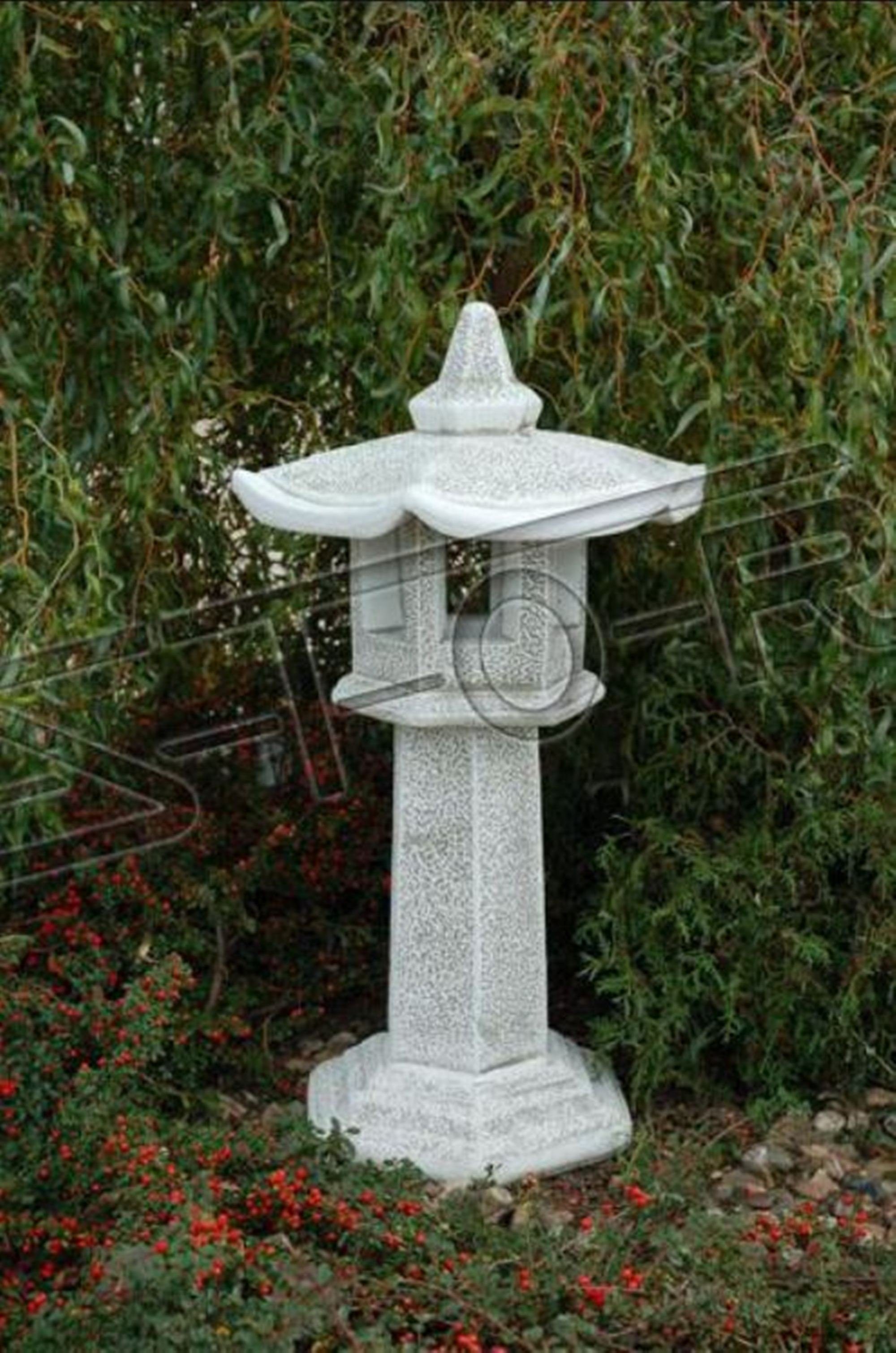 Haus Leuchte Steinguss Statuen Stand Figuren Skulptur Dekoration JVmoebel Garten Säulen