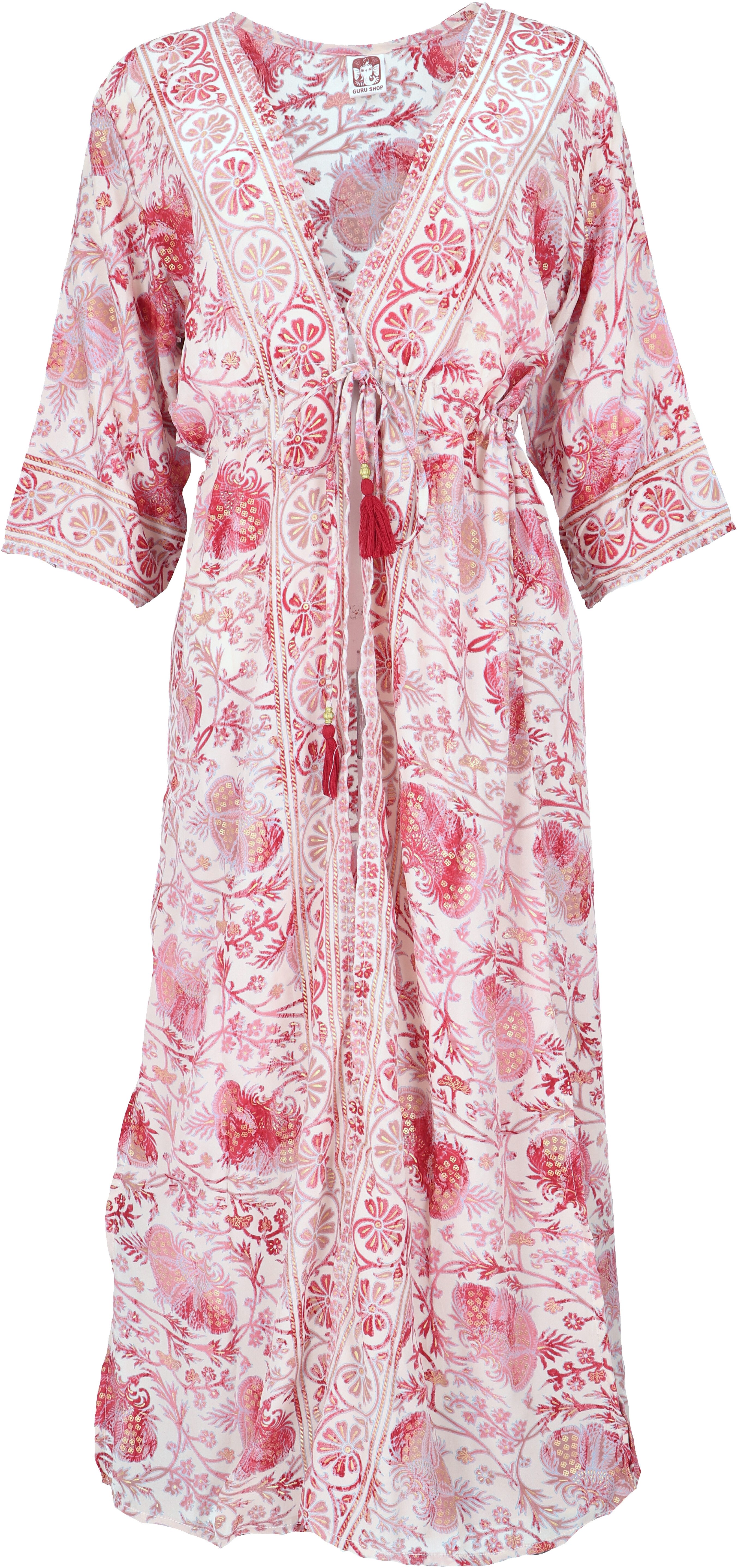 Guru-Shop Kimono Kimonokleid, seidig glänzender Boho Kimono,.., alternative günstig online kaufen