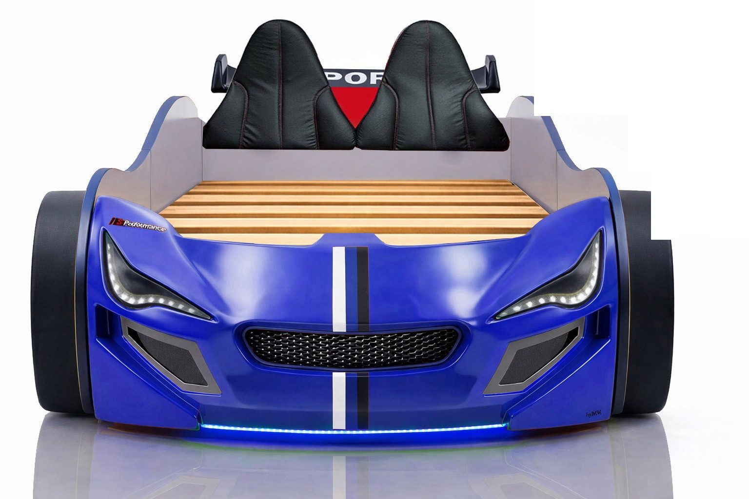 Aileenstore Autobett TURBO GTE (ohne Zubehör), Kinderbett 90x200, Lattenrost,LED,Unterbodenlicht,Sound,Fernbedienung – Bild 4 von 5