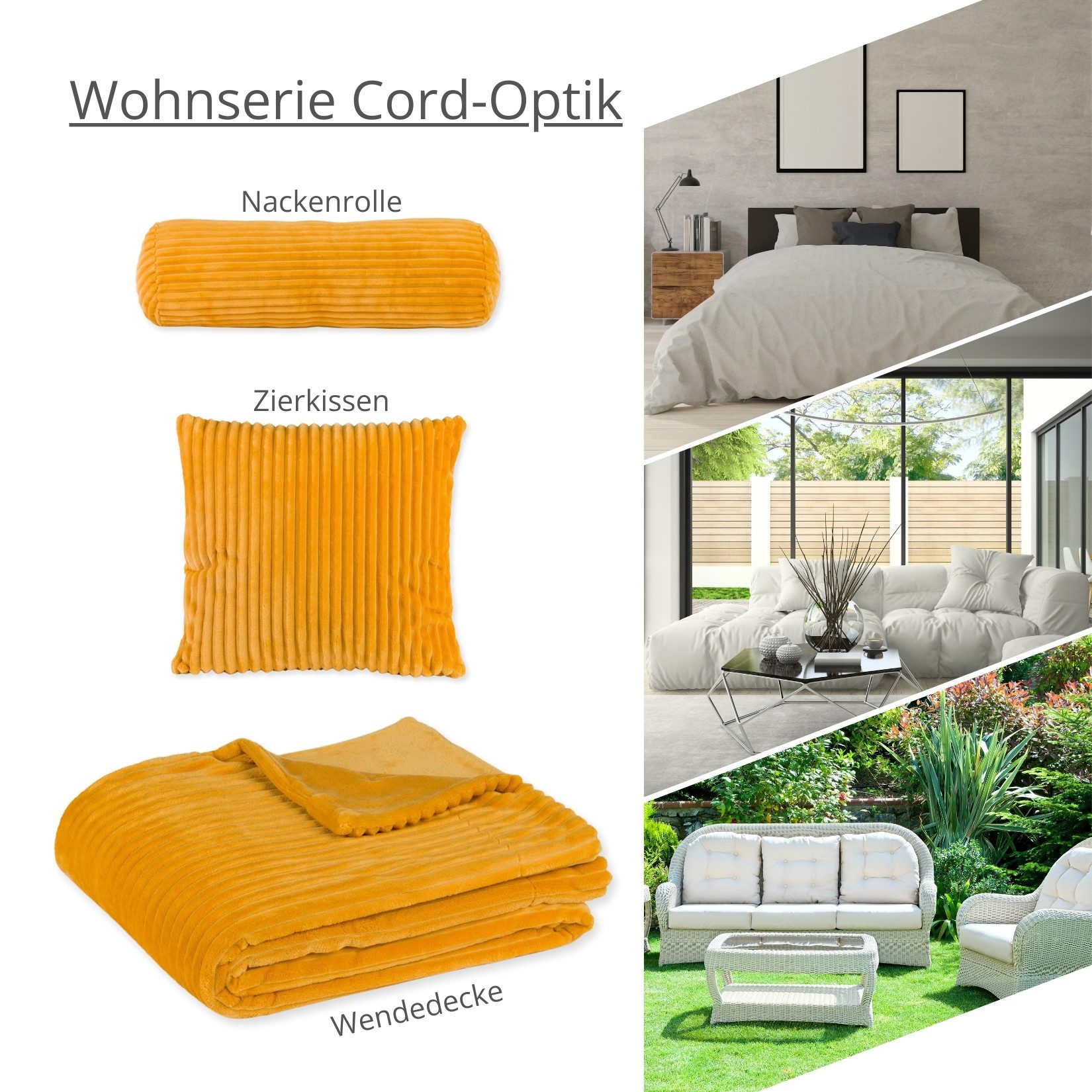 liebling Dekokissen Kopfkissen mit Cord-Optik, mit Reißverschluss konfektioniert, Ökotex Standard 100