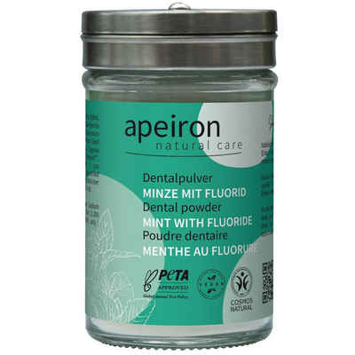 Apeiron Zahnpasta Dentalpulver Minze Fluorid, 40 g