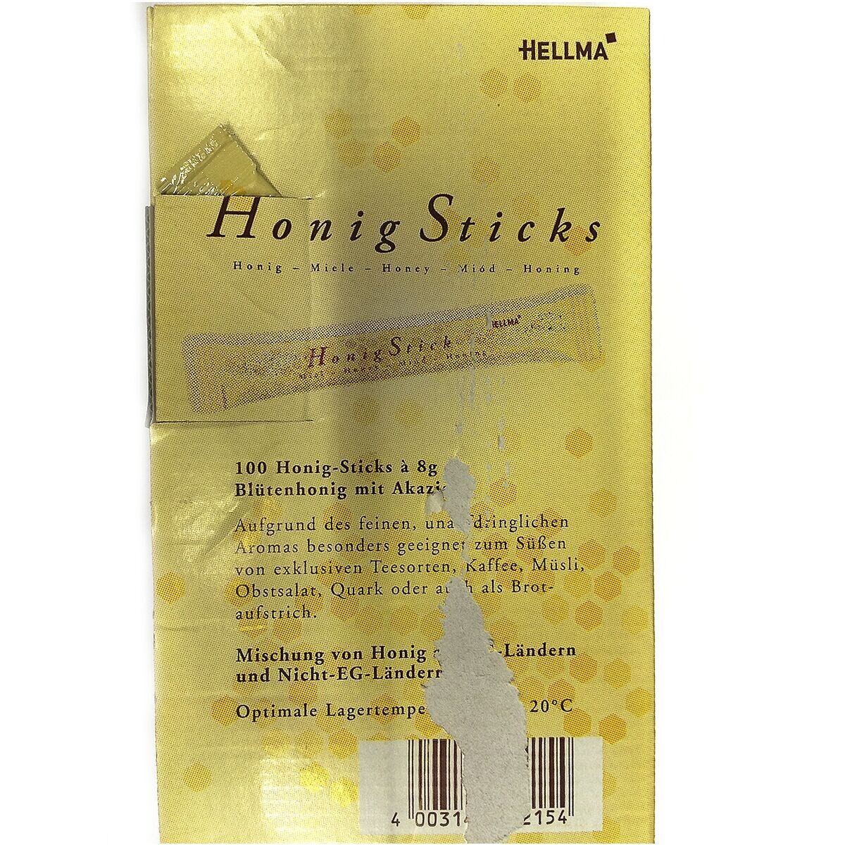 Hellma Honig Blütenhonig mit Akazie, 100 Portionsbeutel