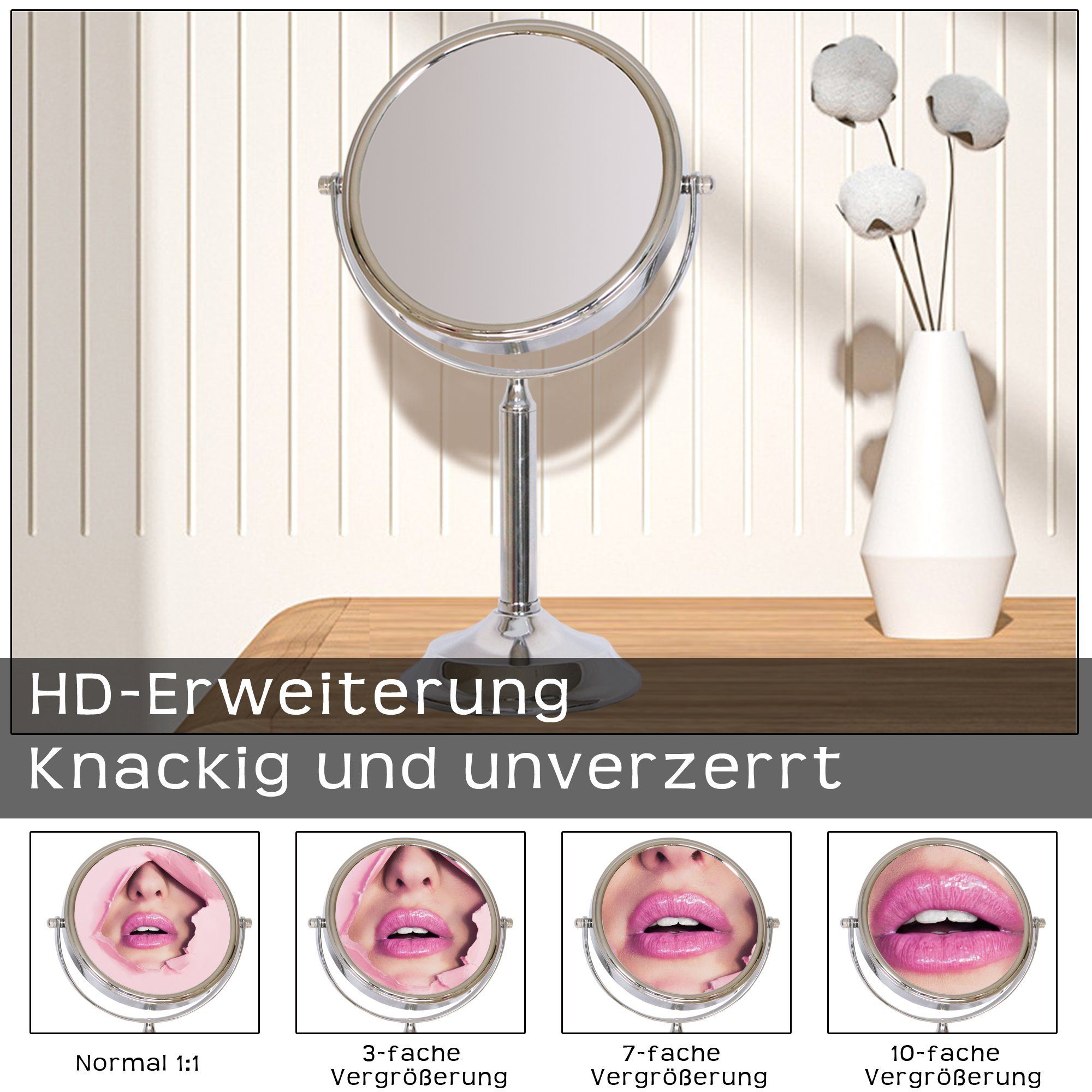 Melko Kosmetikspiegel Spiegel Badspiegel Schminkspiegel 10Fache Vergrößerung (Stück, 1-St., Spiegel), 10-fache Vergrößerung