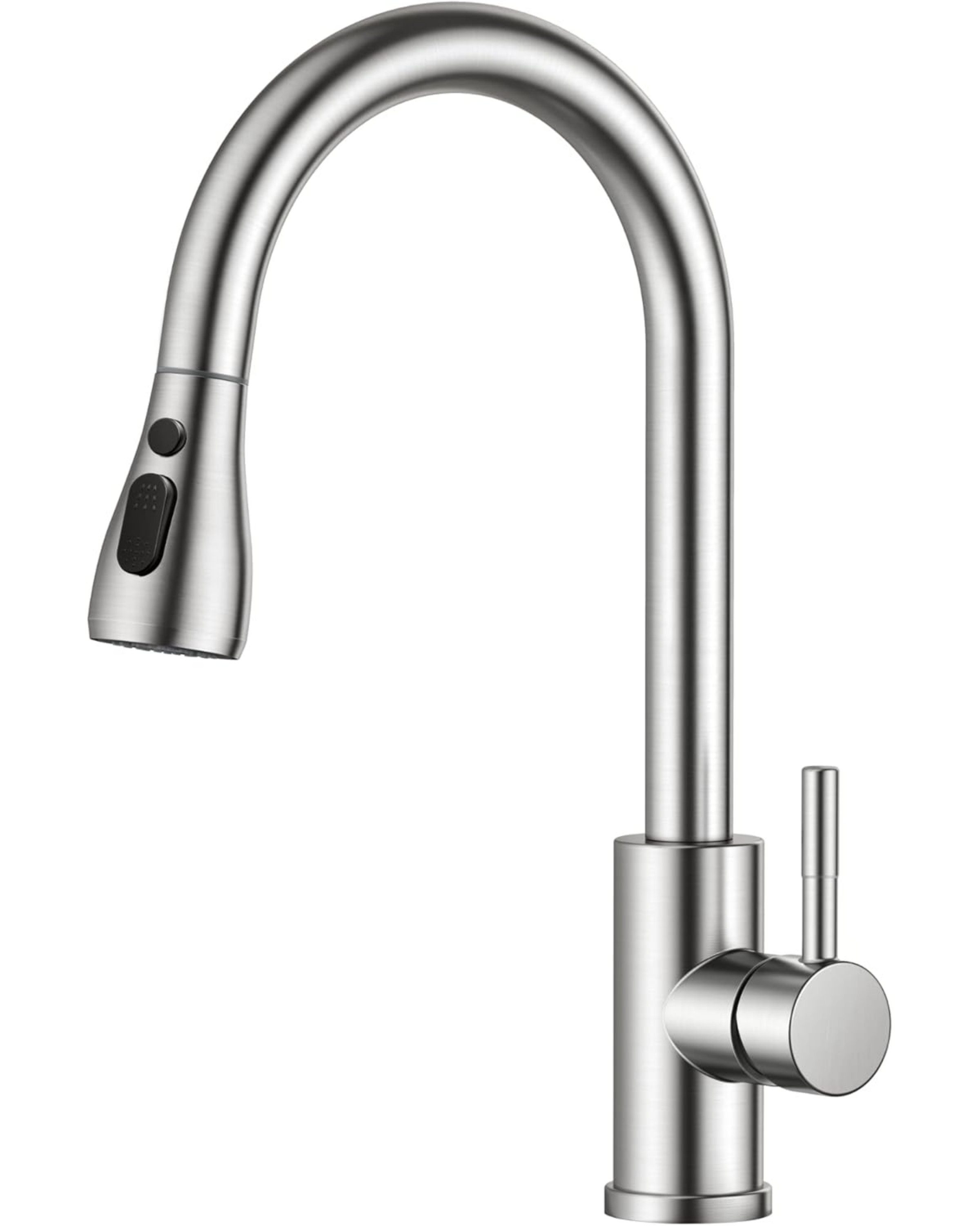 RUHE Küchenarmatur Wasserhahn Küche Hochdruck Küchenarmatur Herausziehbarer Brause 2 Modi (Armaturenset, 1-St., Set inklusive Küchenarmatur ausziehbarer Brause und Gegengewicht) Ausziehbare Edelstahl-Brause 360° schwenkbar G 3/8 Hochdruck