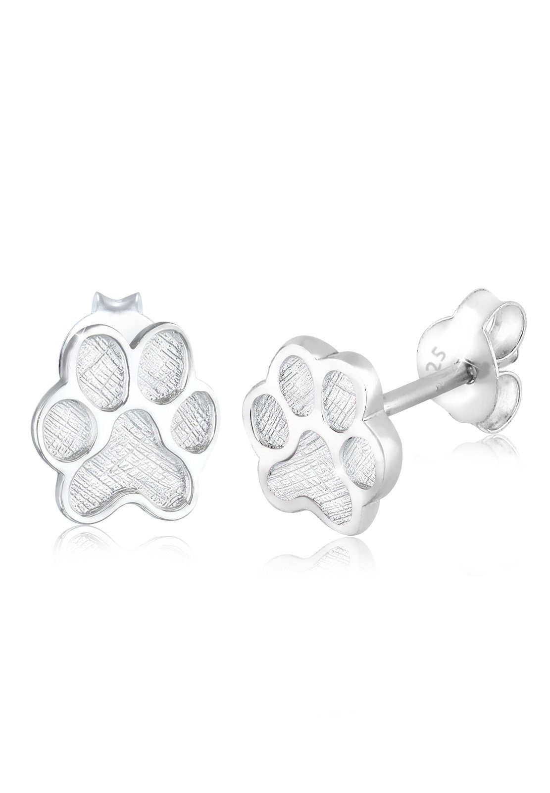 Elli Paar Сережки-гвоздики Pfoten Tier Tatze Hund Katze Filigran 925 Silber, Pfote
