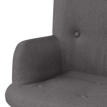 vidaXL Sessel Sessel mit Fußhocker Grau Stoff (1-St)