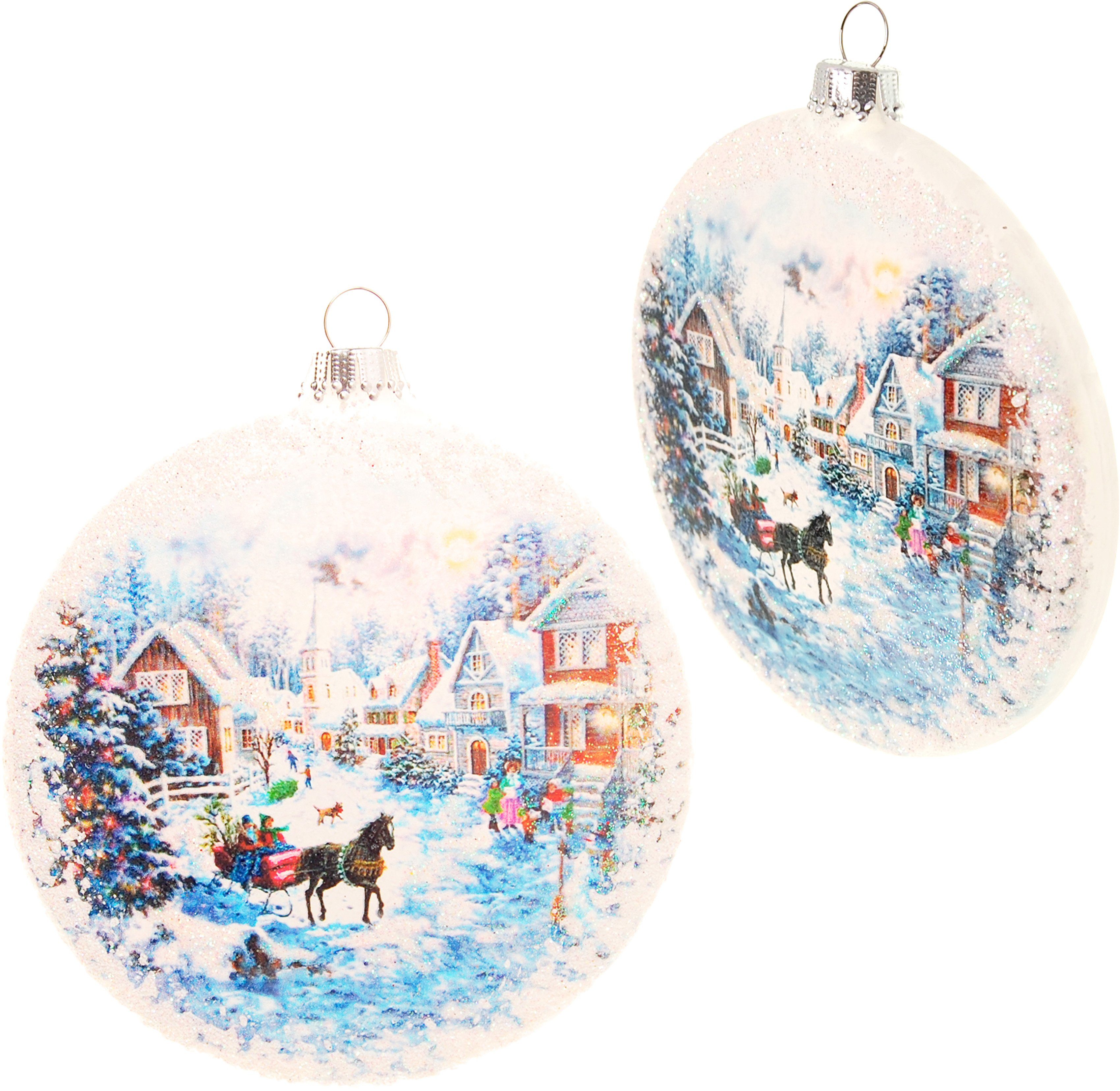 (1 Christbaumkugeln Weihnachtsbaumkugel aus Taler Weihnachtsdeko, St), Krebs Lauscha mit KGL03638, Motiv Christbaumschmuck, Glas Glas weihnachtlichem Glas,