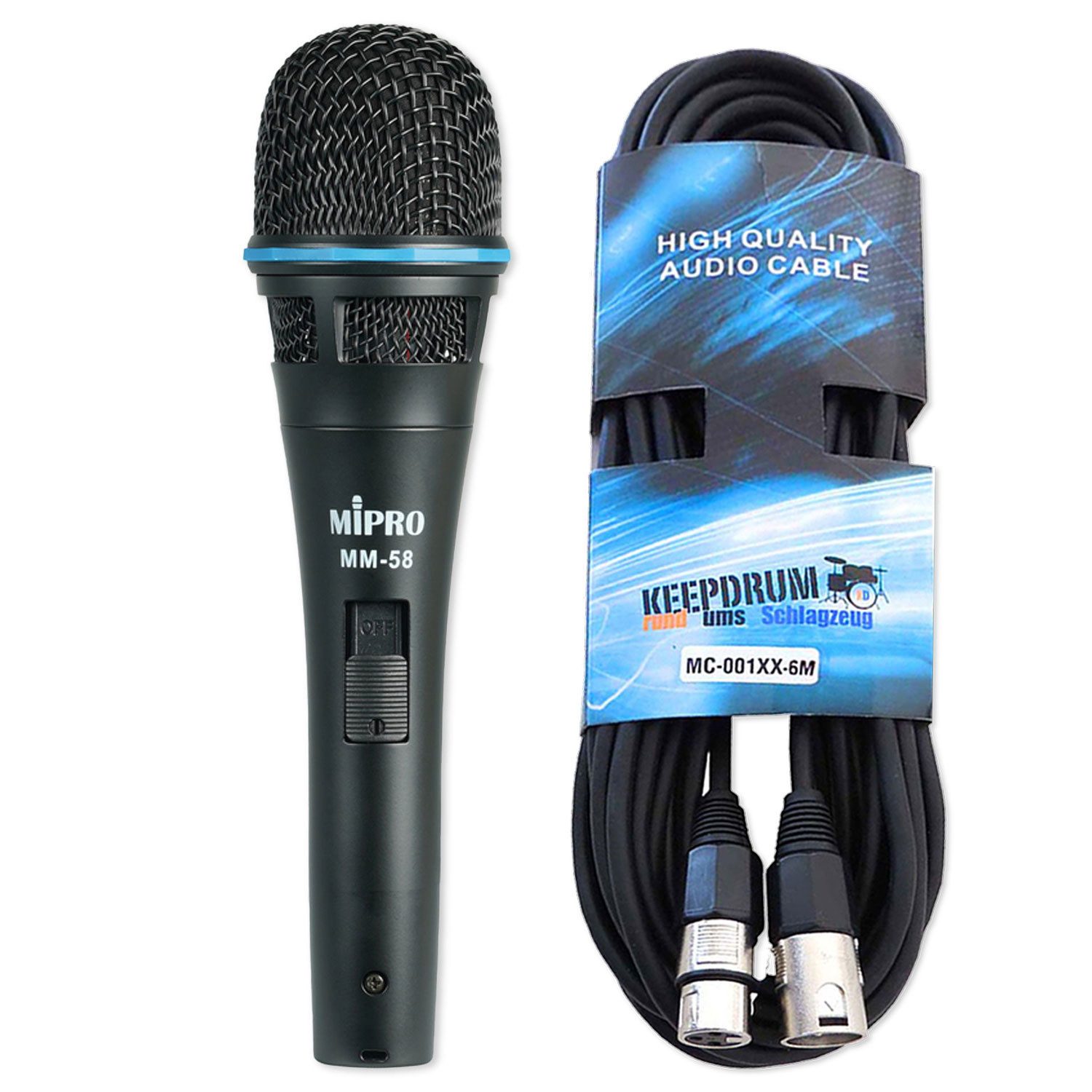 Mipro Audio Mikrofon Mipro Mikrofon MM-58 Dynamisch mit XLR-Kabel (Mikrofon, 1-tlg), Vorteils-Set mit XLR-Kabel