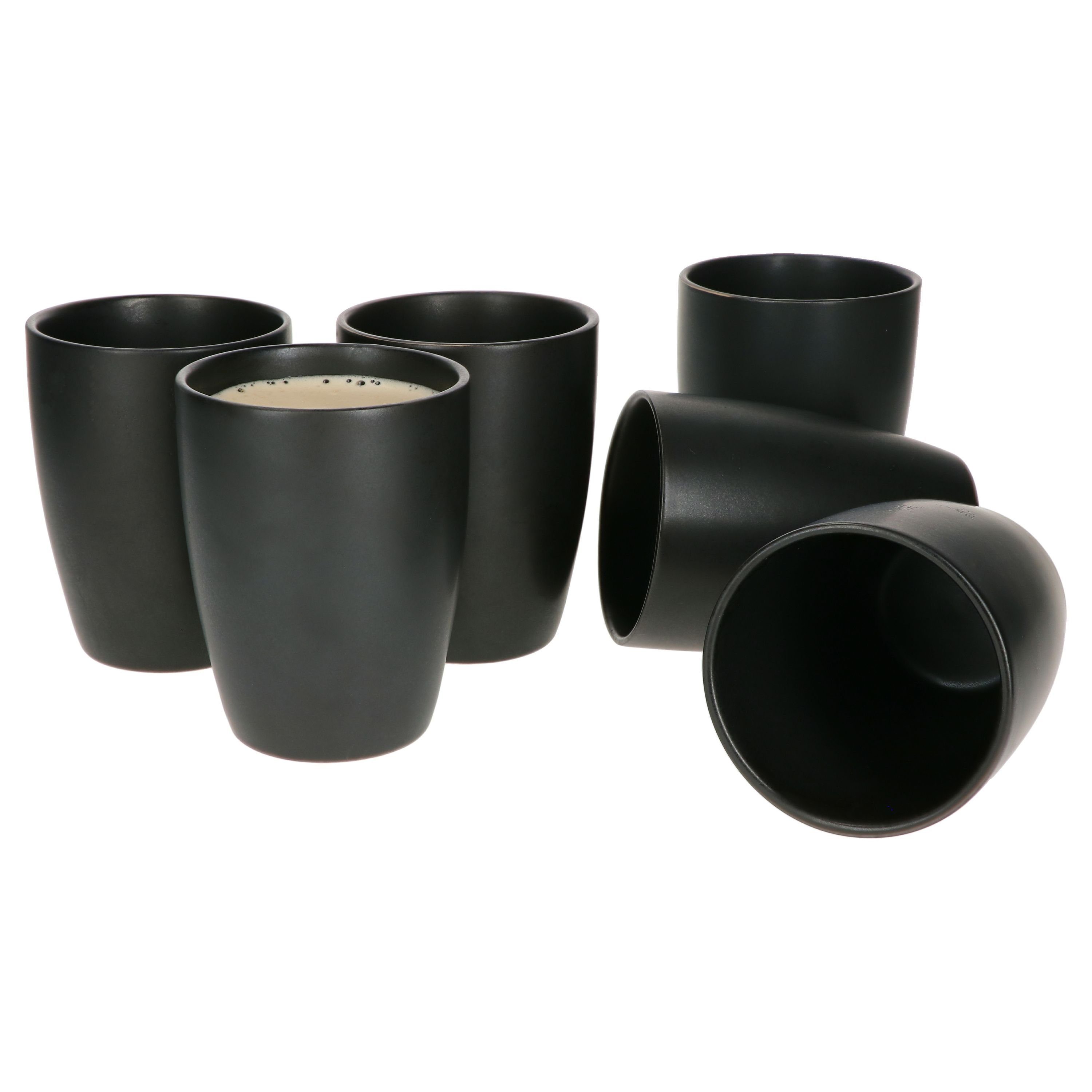 MamboCat Кружки MamboCat 6er Set Kaffeebecher ohne Henkel Leopard Lampart Nero schwarz