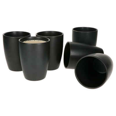 MamboCat Tasse »MamboCat 6er Set Kaffeebecher ohne Henkel Leopard Lampart Nero schwarz«