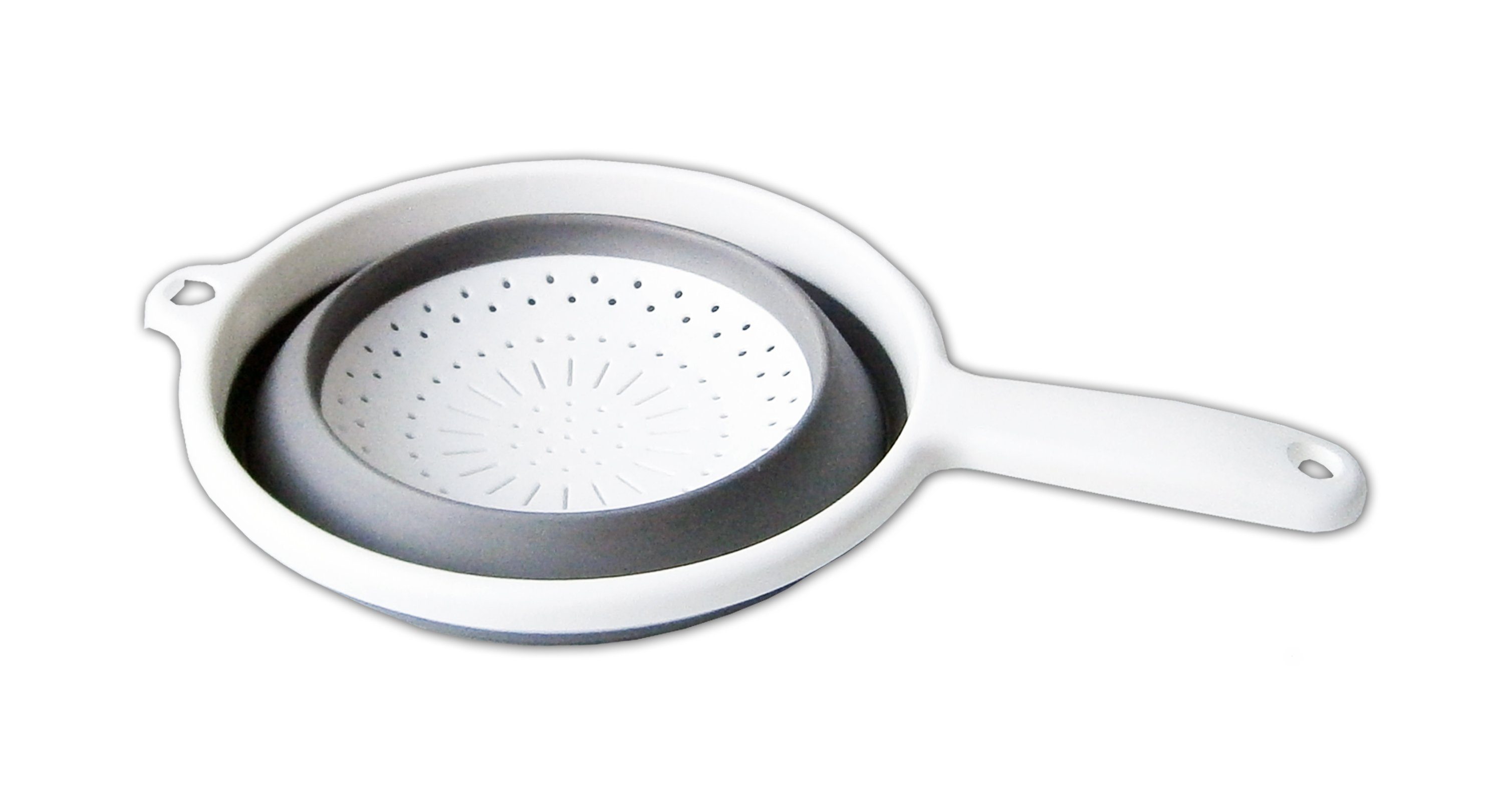 Arte Regal Seiher SEIHER faltbar Ø20cm Weiss/Grau Silikon Küchensieb Nudelsieb 16, Küchensieb Abtropfsieb Sieb – Bild 3 von 4