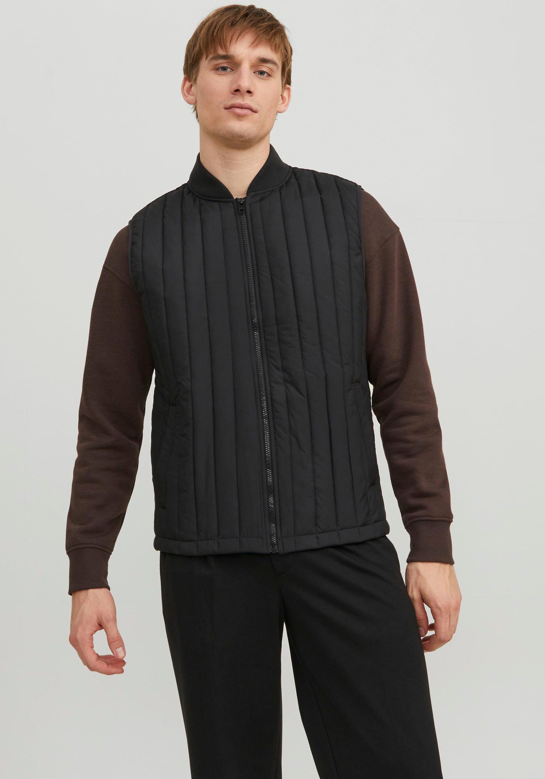 & Jack Jones Black Steppweste VEST NOOS LINER JJECITY