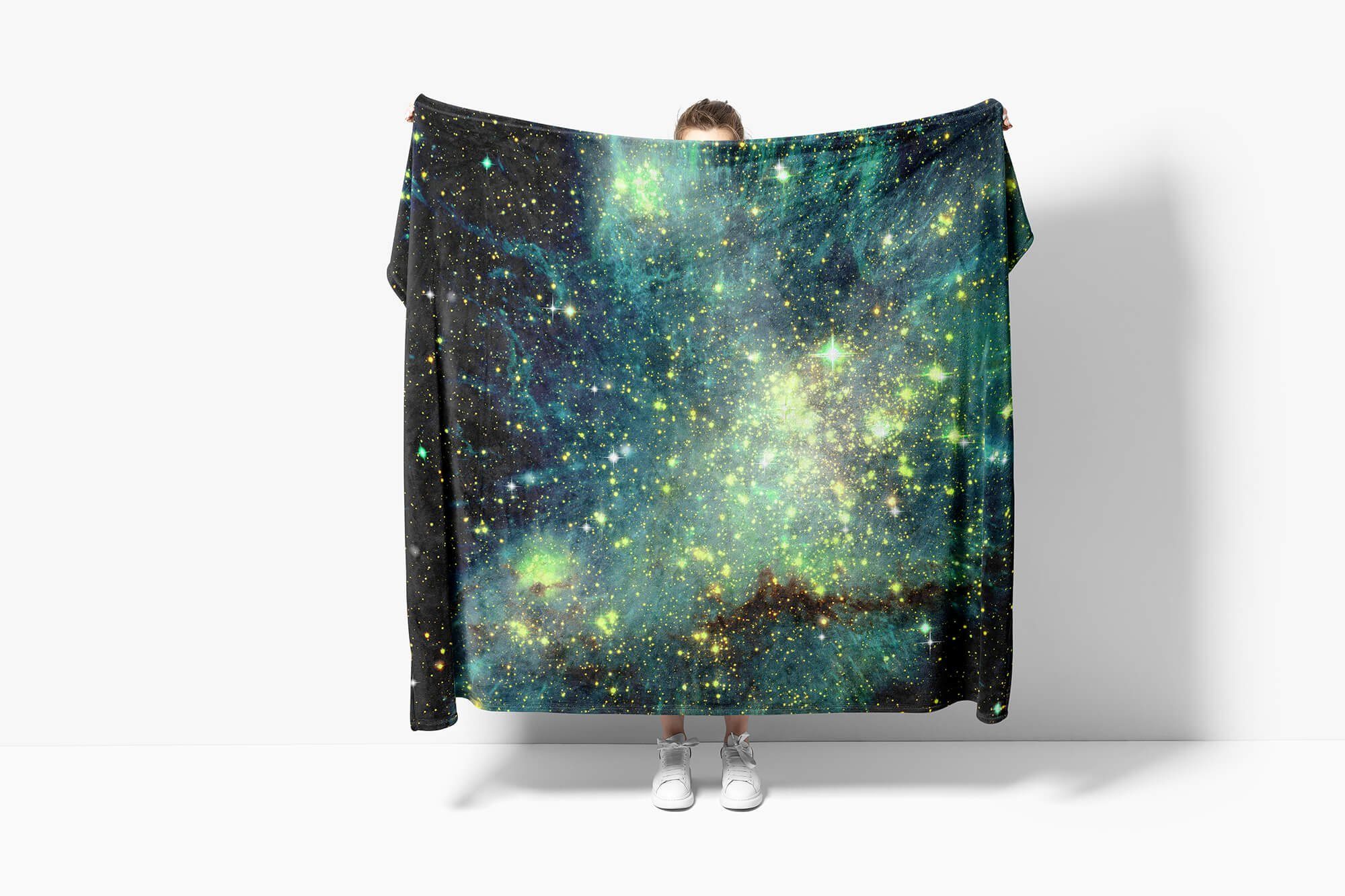 Handtücher Handtuch Strandhandtuch Saunatuch Kuscheldecke mit Fotomotiv Sterne Universum G, Baumwolle-Polyester-Mix (1-St), Handtuch