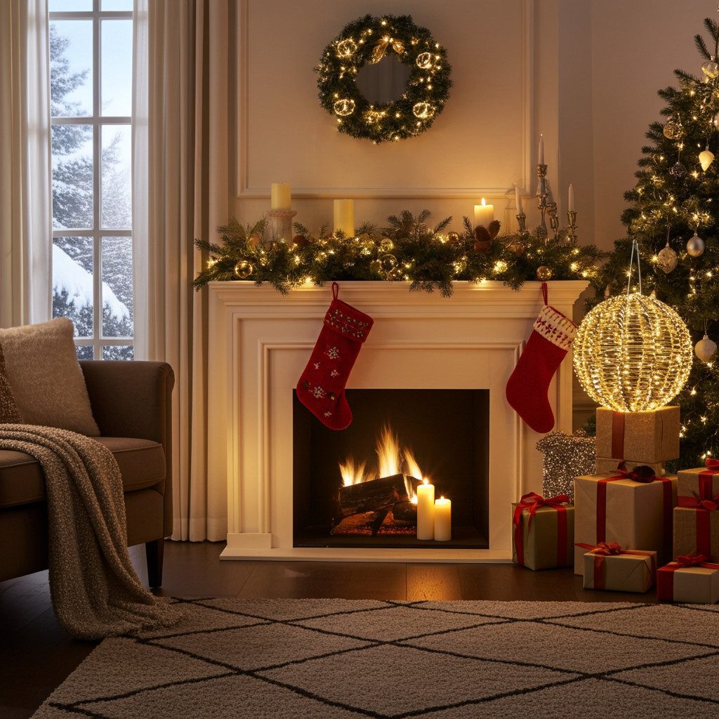 Home & styling collection Weihnachtsbaumkugel LED-Weihnachtskugel Ø50cm, 960 warmweisse Micro-LEDs, Timer, Gold, XXL LED-Weihnachtskugel mit 960 Micro-LEDs, 6h-Timer