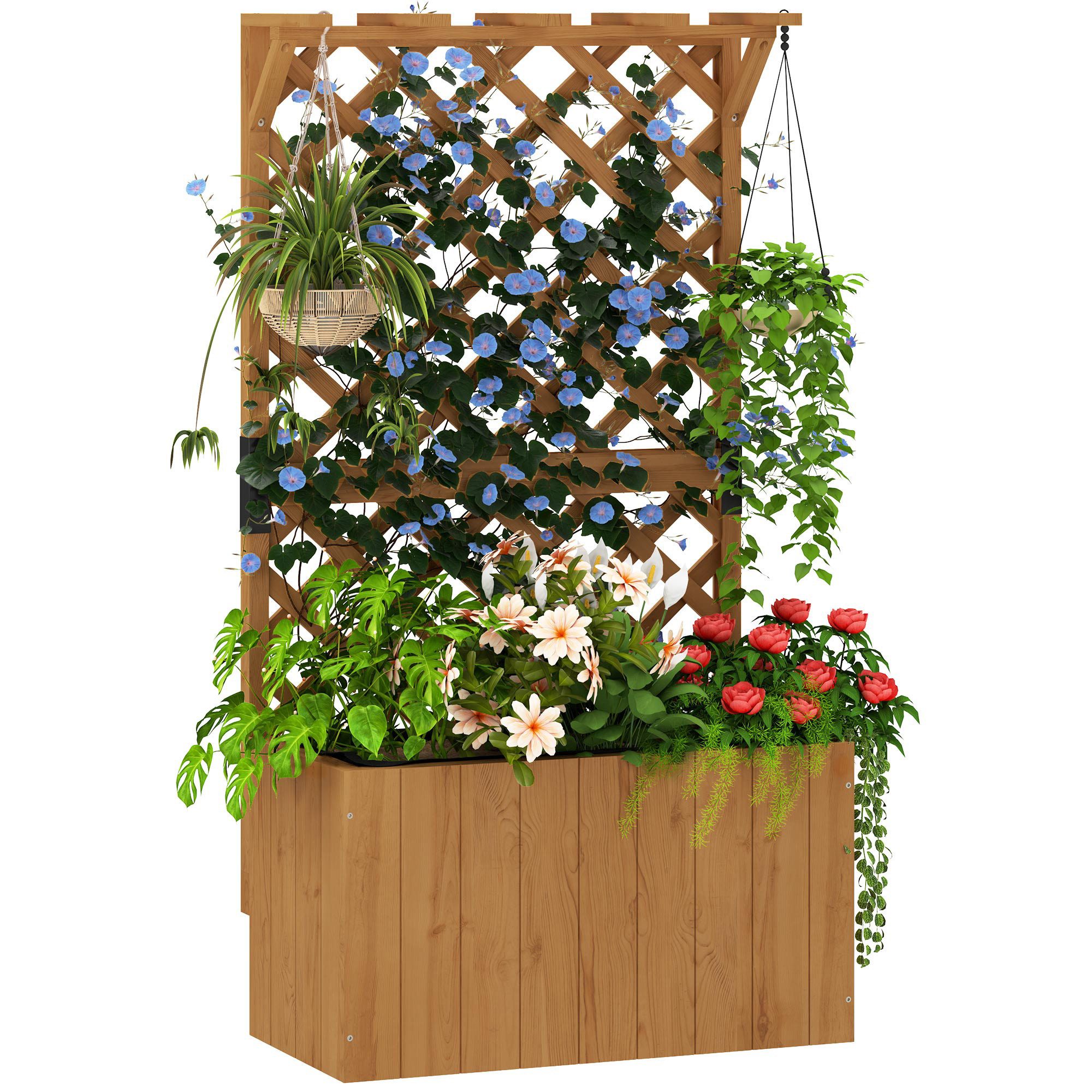 Outsunny Hochbeet mit Rankgitter, Dach, aus günstig online kaufen