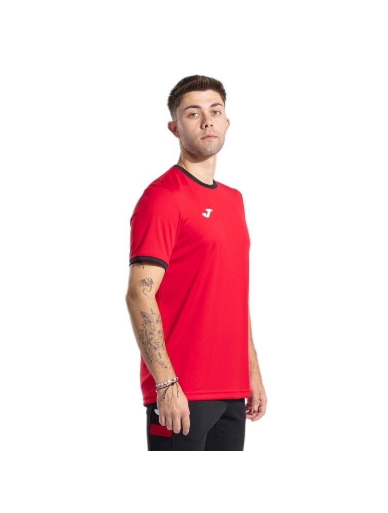 Joma T-Shirt Combi Premium (100% Polyester, atmungsaktiv) rot/schwarz Herren