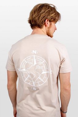 TheHeartFam T-Shirt Nachhaltiges Bio-Baumwolle Tshirt Sand Kompass Herren Frauen Hergestellt in Portugal / Familienunternehmen