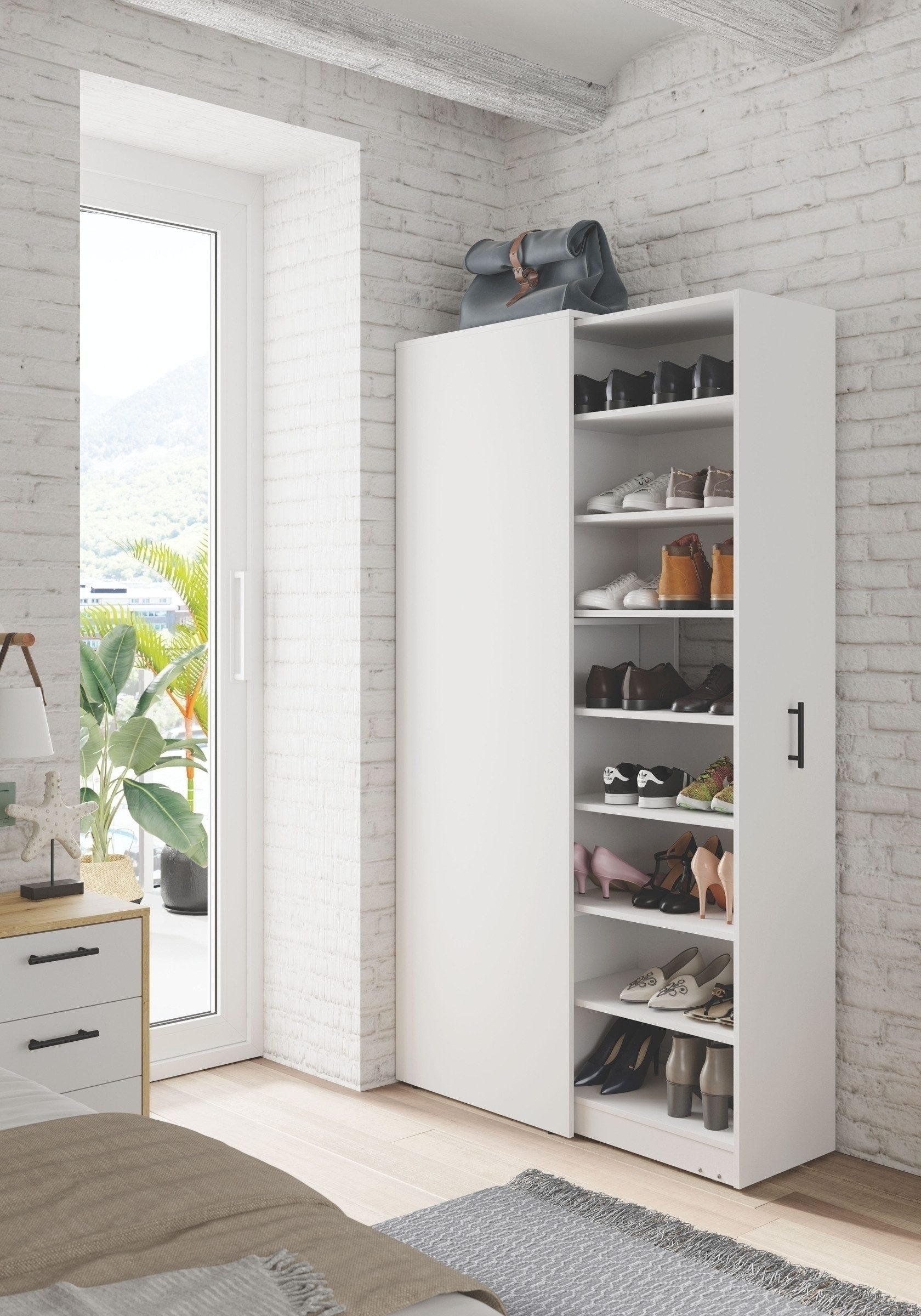 freiraum Schuhschrank Laundry in Artik Weiß - 37x183x60 (BxHxT)