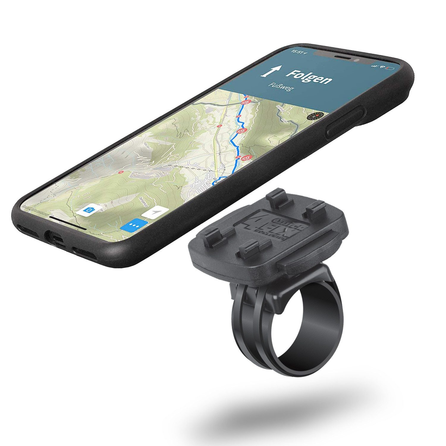 Handy-Halterung QuickMOUNT für iPhone SE 11 Pro Max XR XS X 8 7 6 6S (Plus)