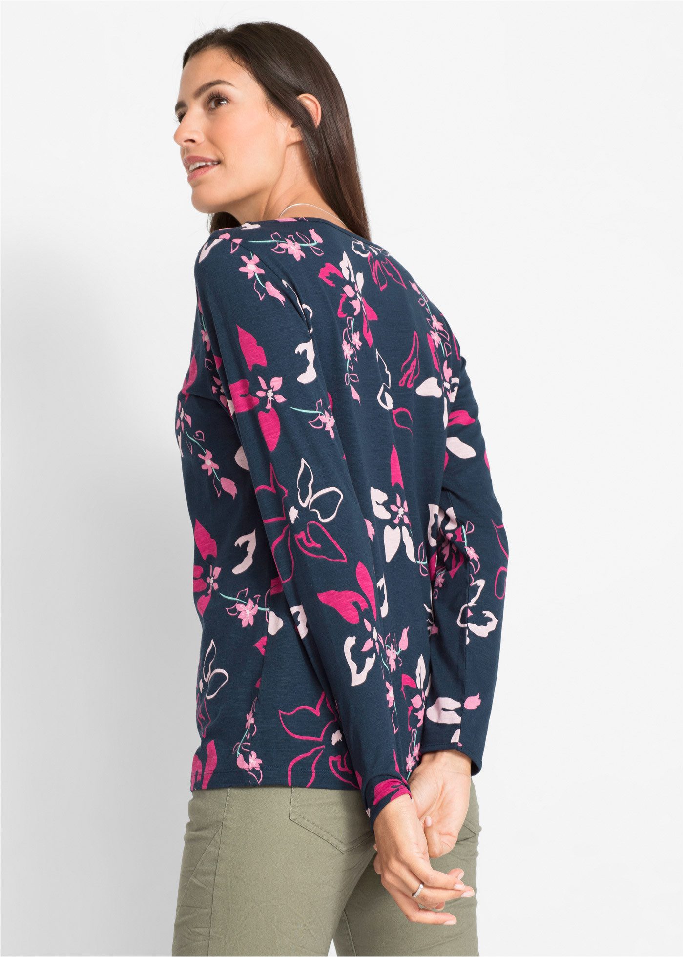 bonprix Langarmshirt figurumspielende Passform, Langarm-Design, für Frühlin günstig online kaufen