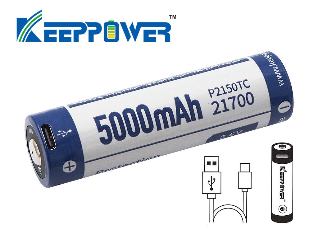 Keeppower Keeppower 21700 - 5000mAh, Li-Ionen 3,7V - 3,6V - PCB geschützt mit Akku (1 St)