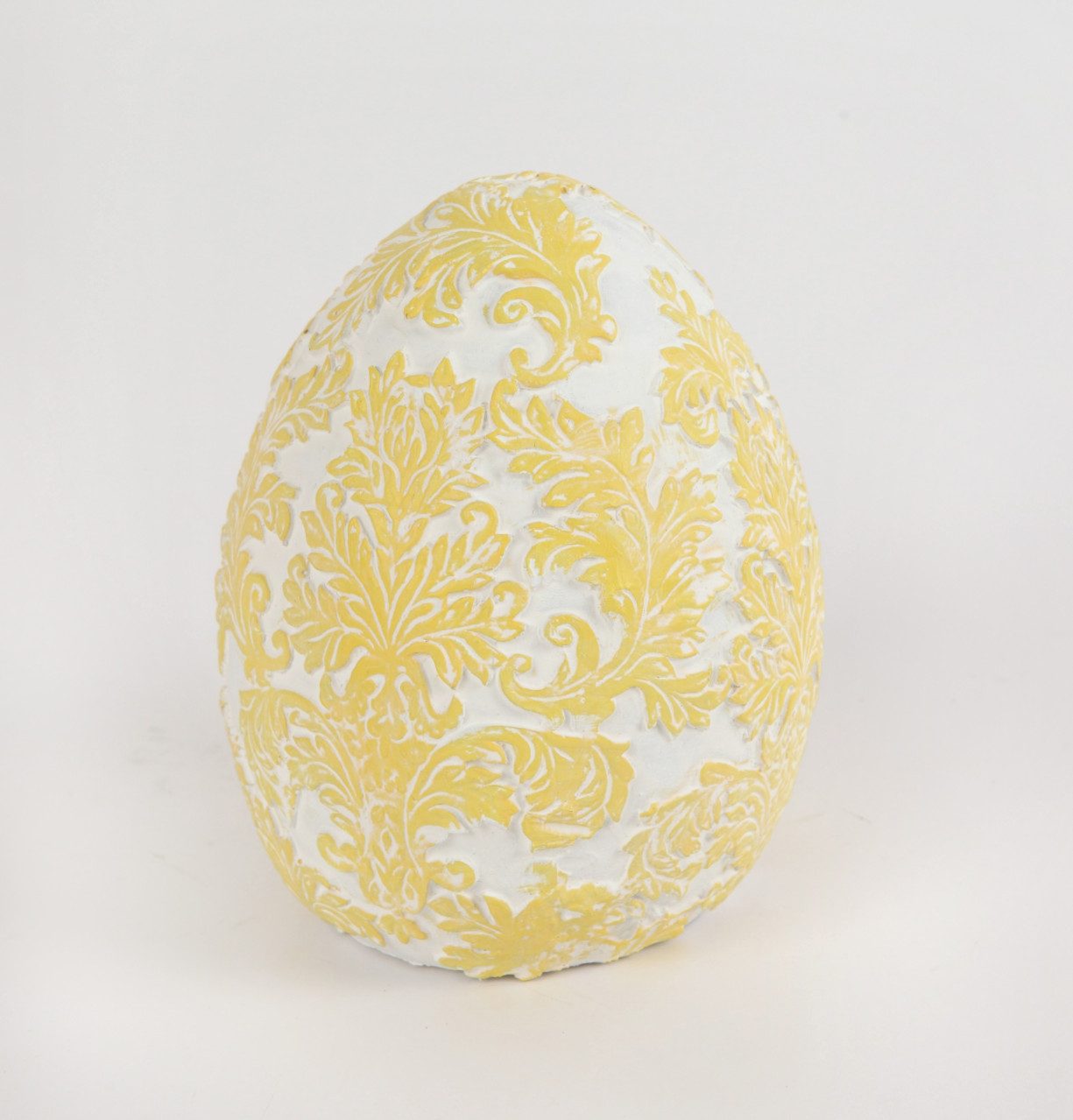Trend Line Osterei TrendLine Deko-Osterei Polyresin 12 cm weiß-gelb