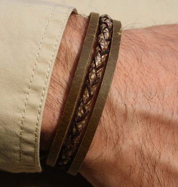 NAHLE Lederarmband Herren Leder Armband (1-tlg), aus Echtleder - mit Magnetverschluss für ein bequemes verschließen