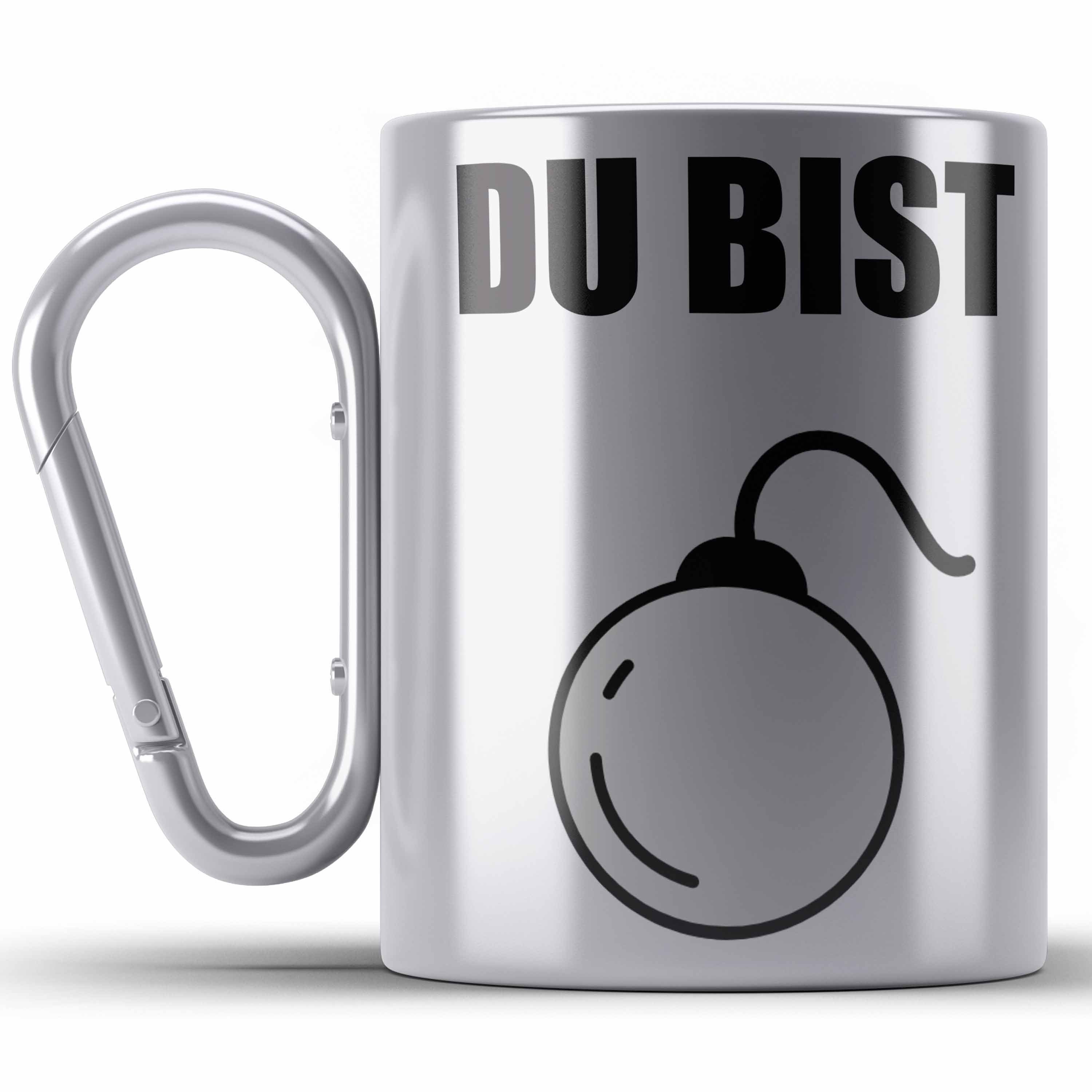 Trendation Thermotasse Du Bist Bombe Lustige Edelstahl Tasse mit Spruch